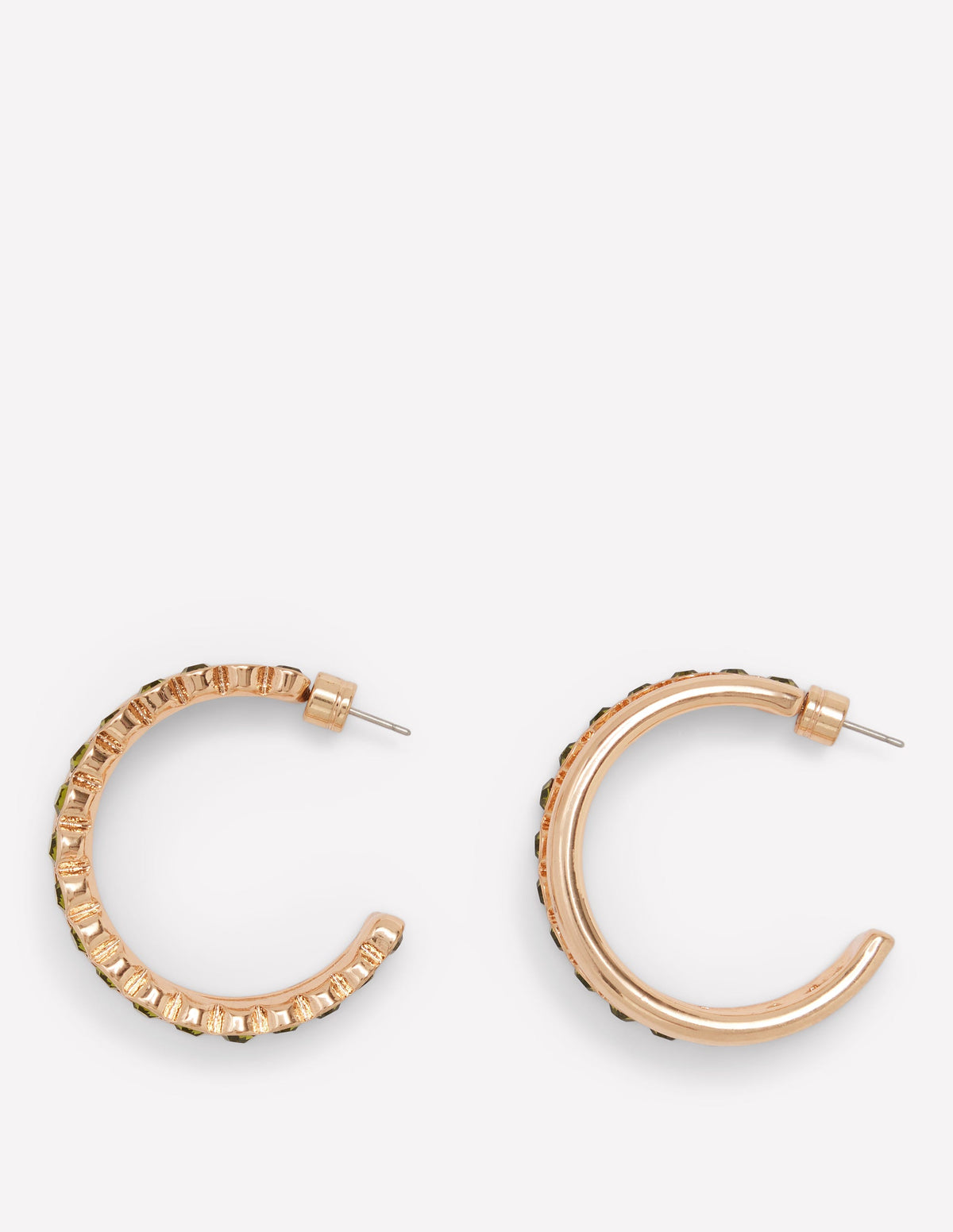 Large Jewel Hoops-Green-1