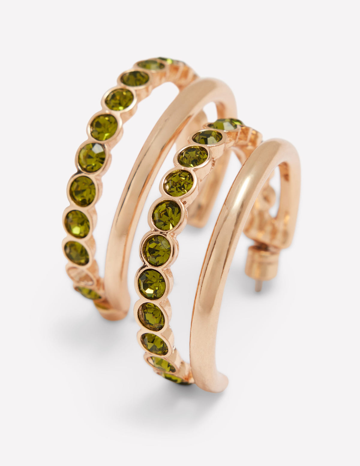 Large Jewel Hoops-Green-4