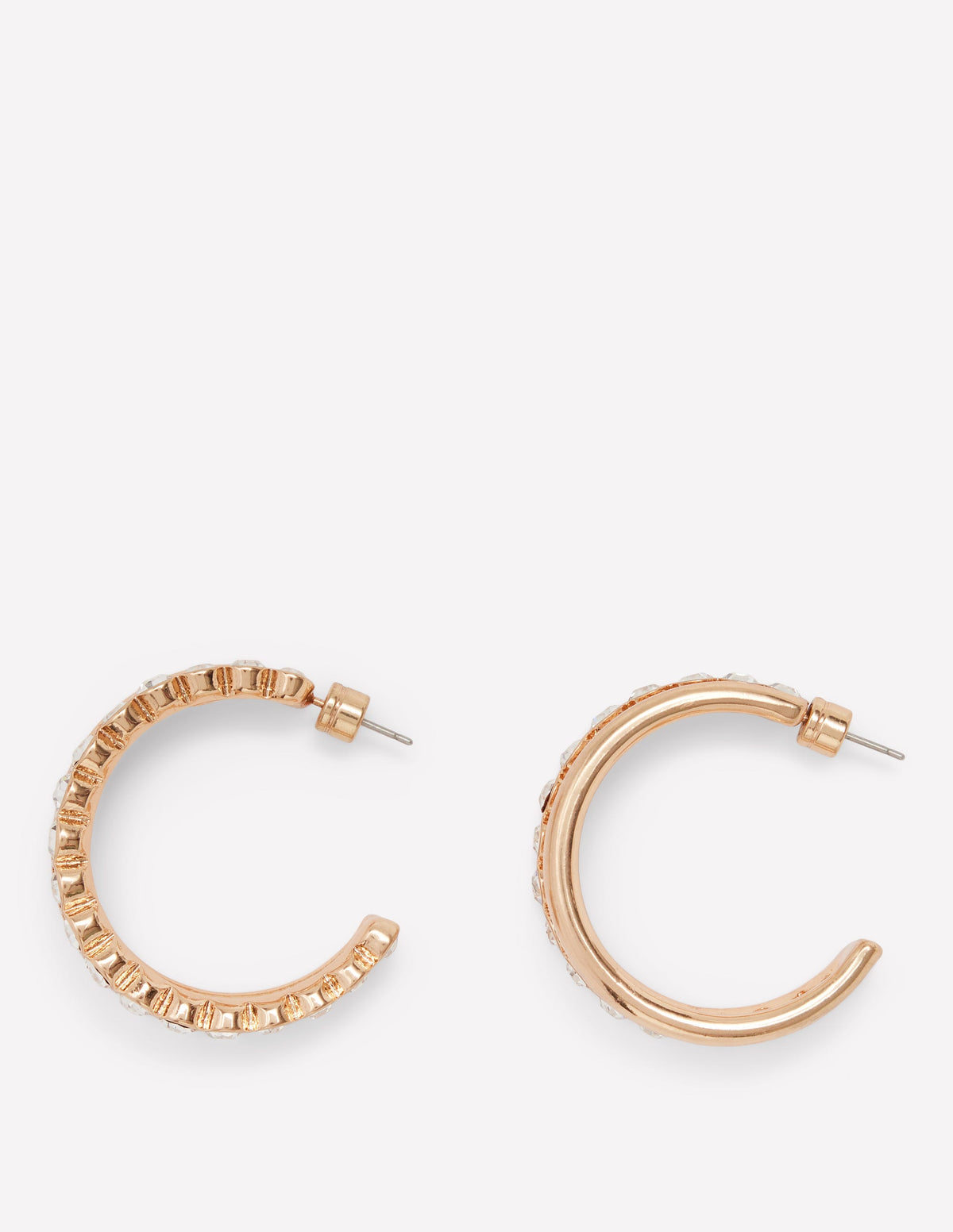 Large Jewel Hoops-Clear-1