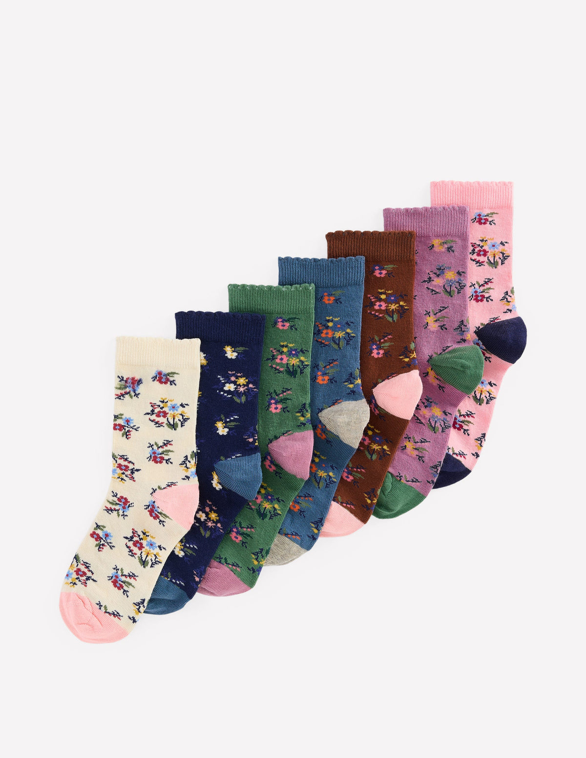 7-pack Socks-Vintage Flower Posy-1