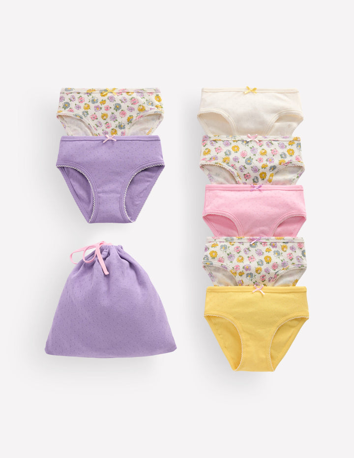 7-pack Pointelle Underwear-Rosa floral