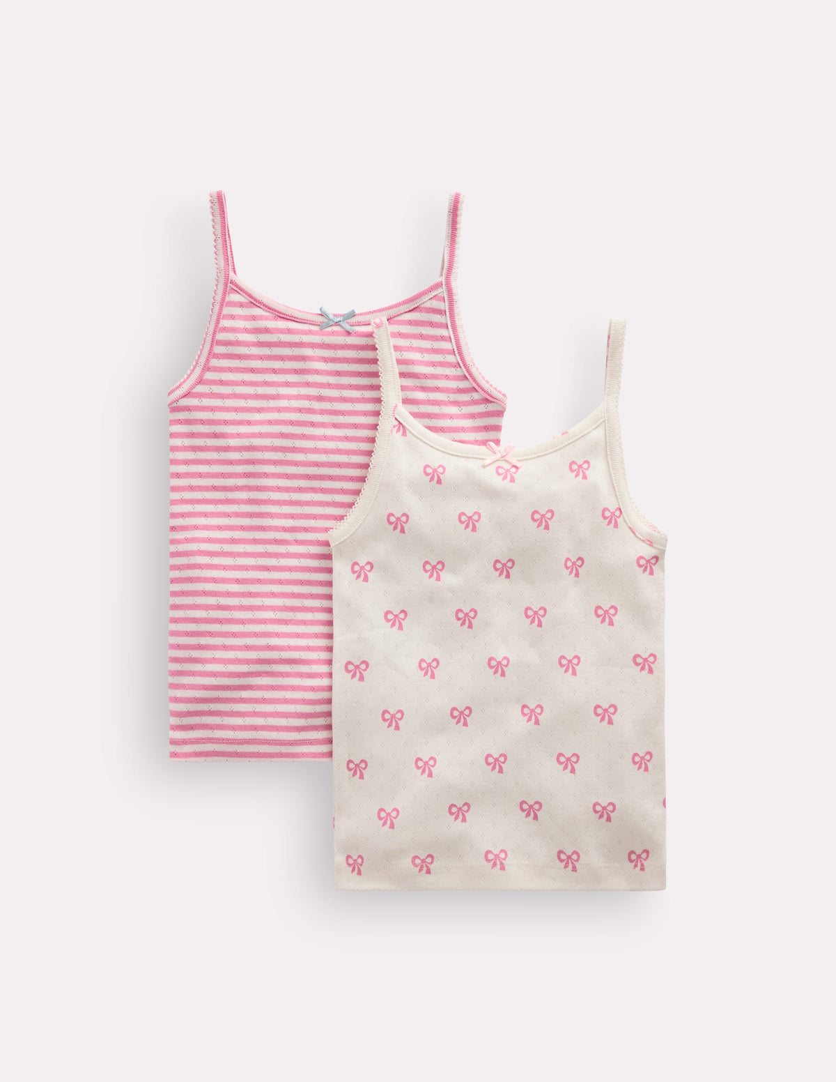 2-Pack Pointelle Tank Tops-Bows-1