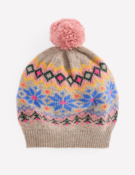 Fair Isle Beret-Mink Melange