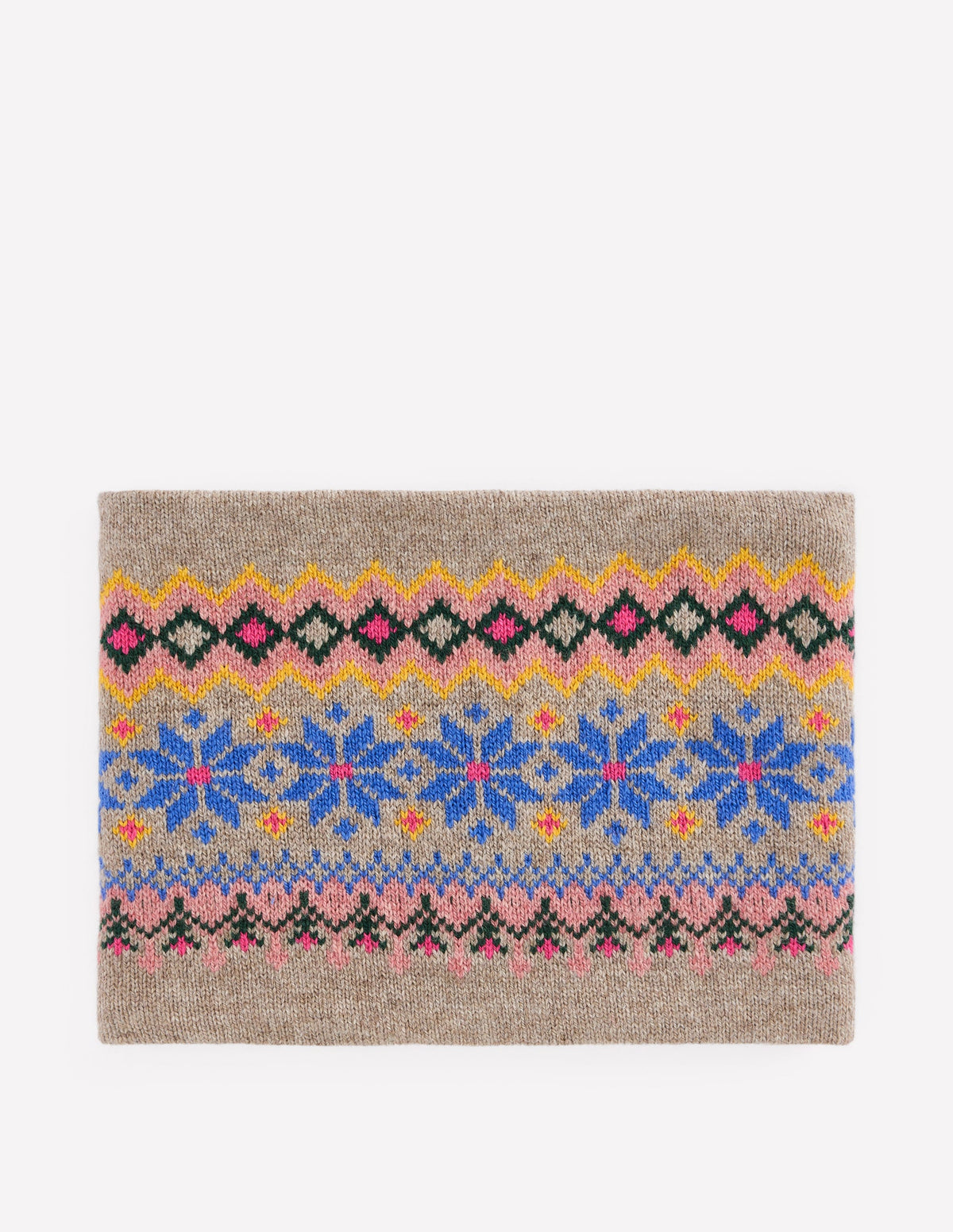 Fair Isle Snood-Mink Melange-1