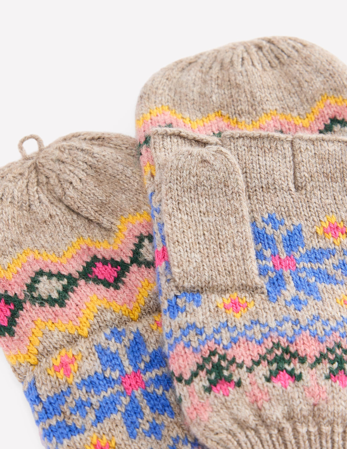 Fair Isle Mittens-Mink Melange - Image 2