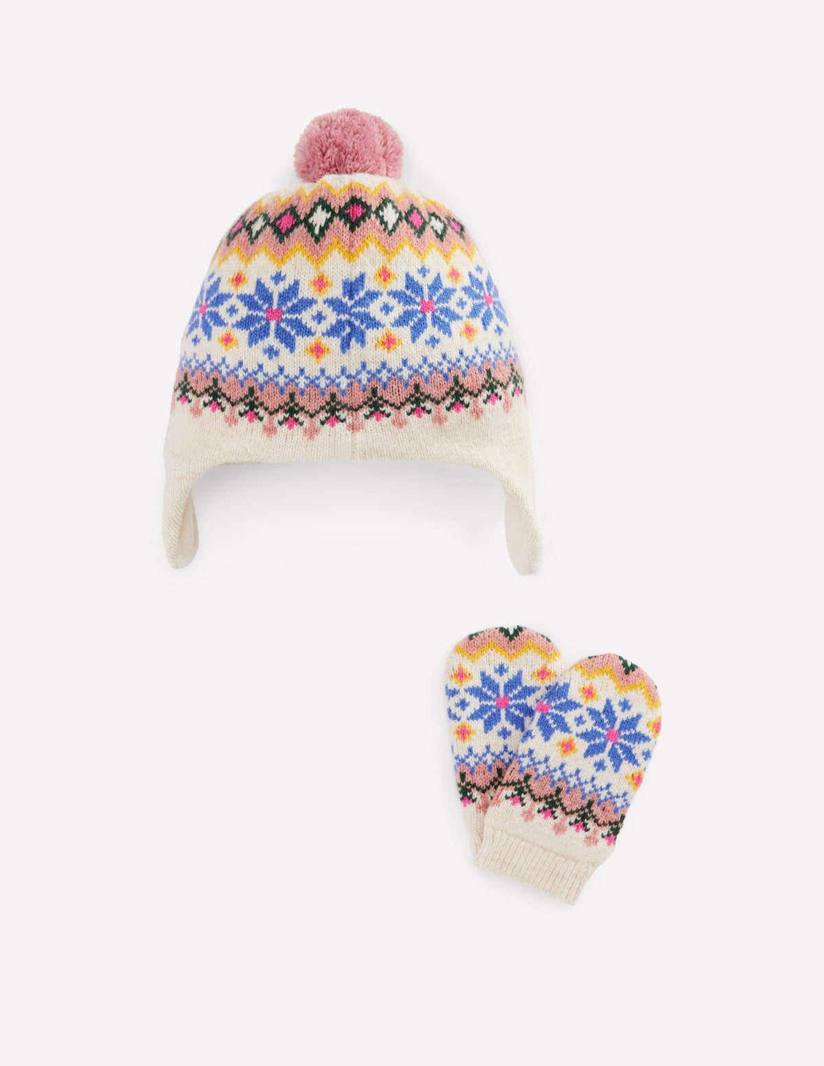 Baby Fair Isle Knitted Set-Oatmeal Marl - Image 1