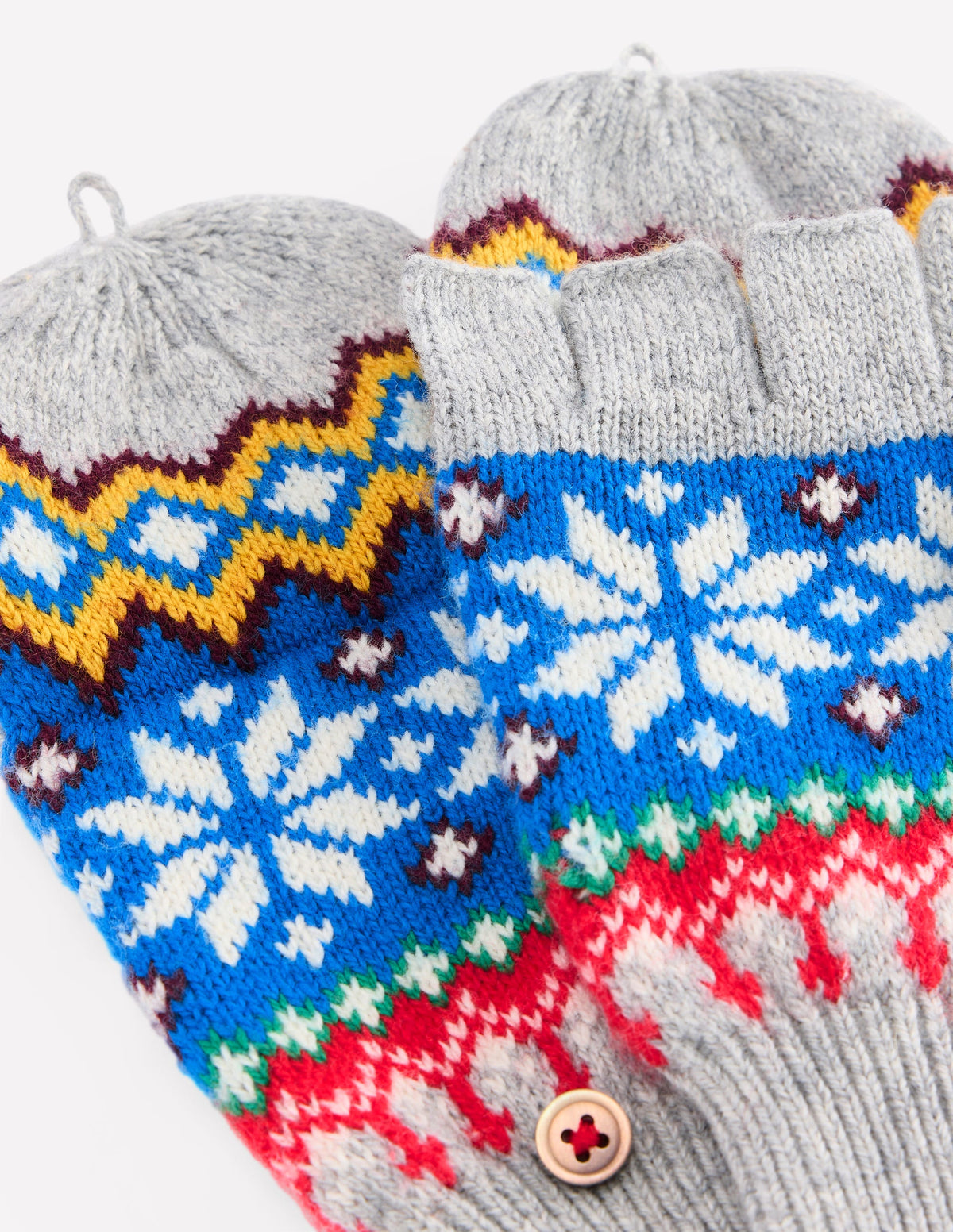 Fair Isle Mittens-Grey Marl-2