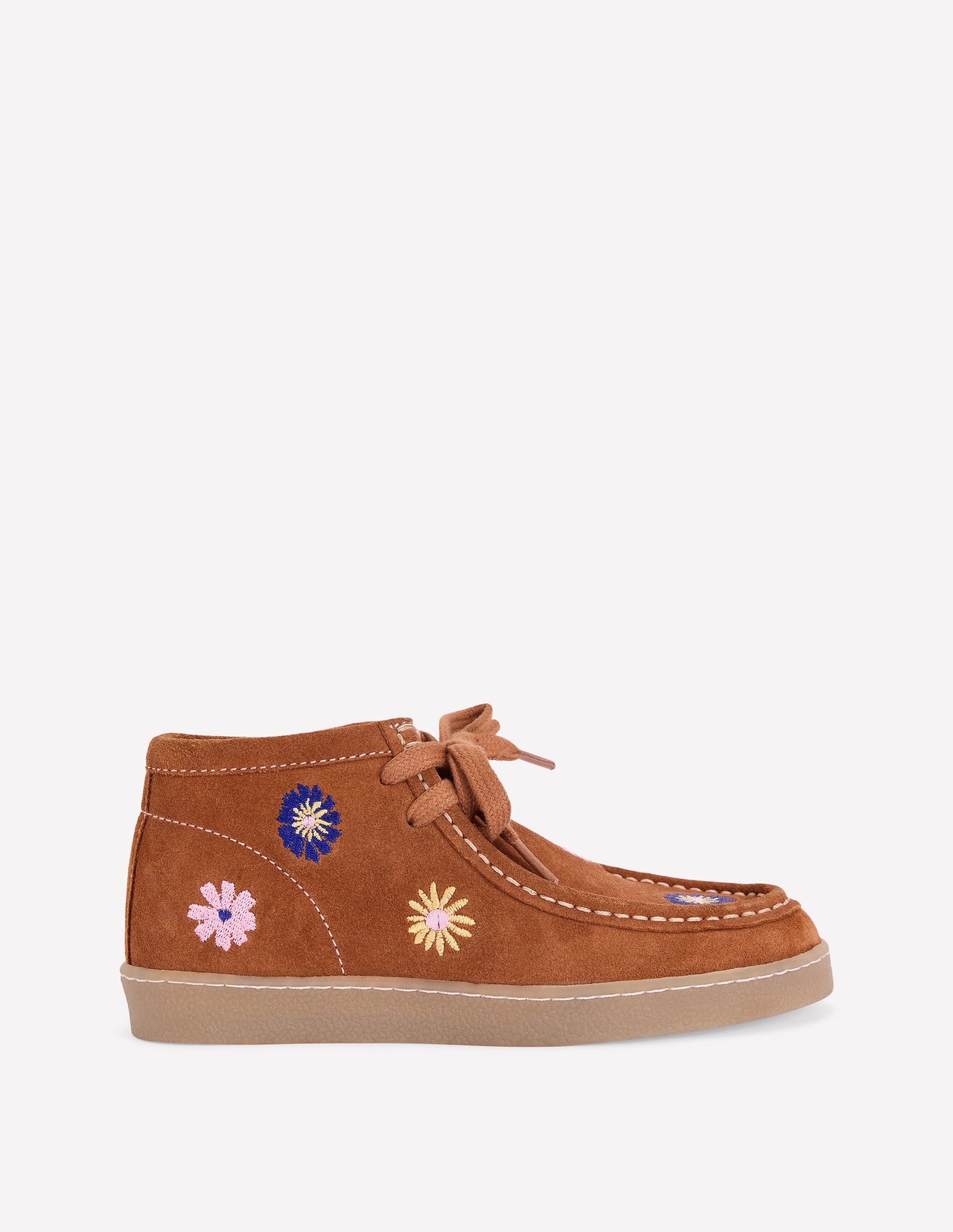 Suede Moccasin Shoe-Tan Embroidery - Image 1