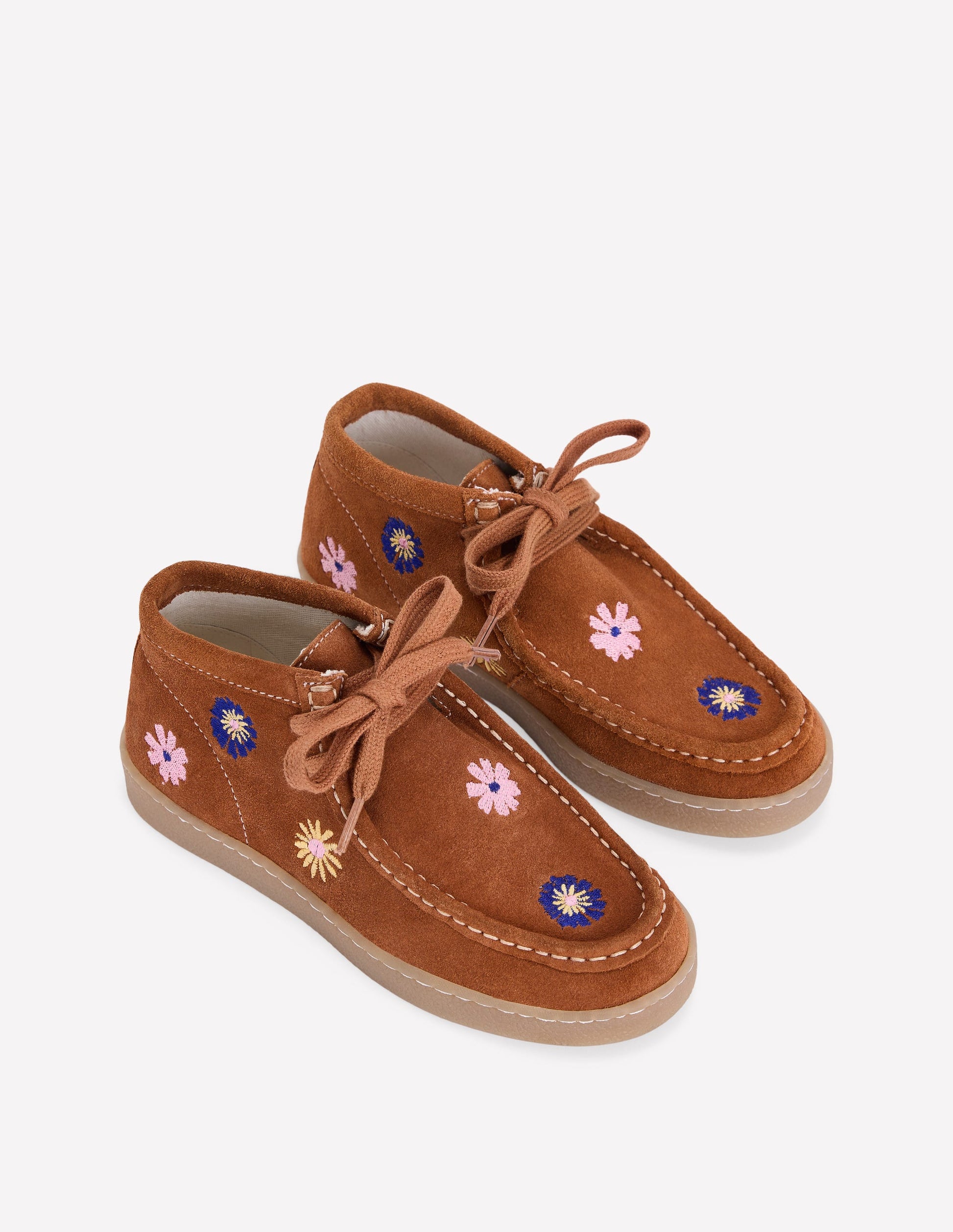 Suede Moccasin Shoe-Tan Embroidery-2