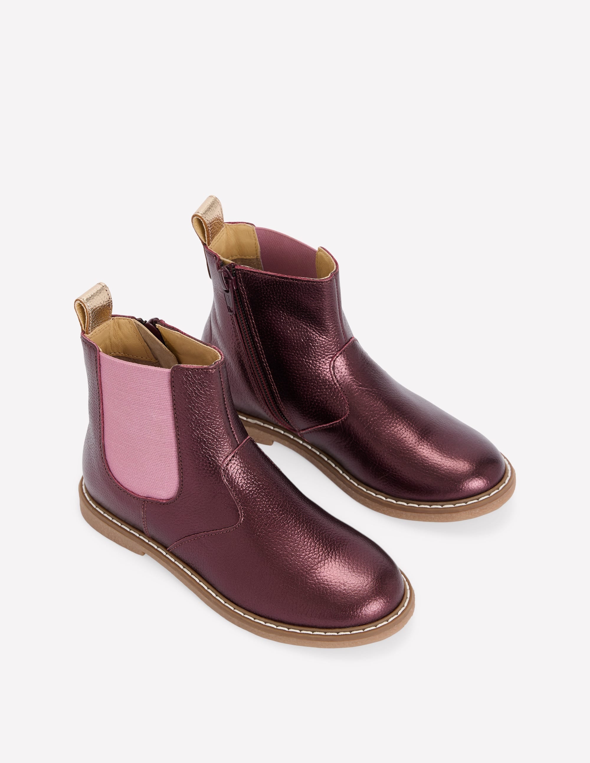 Leather Chelsea Boots-Metallic - Image 2