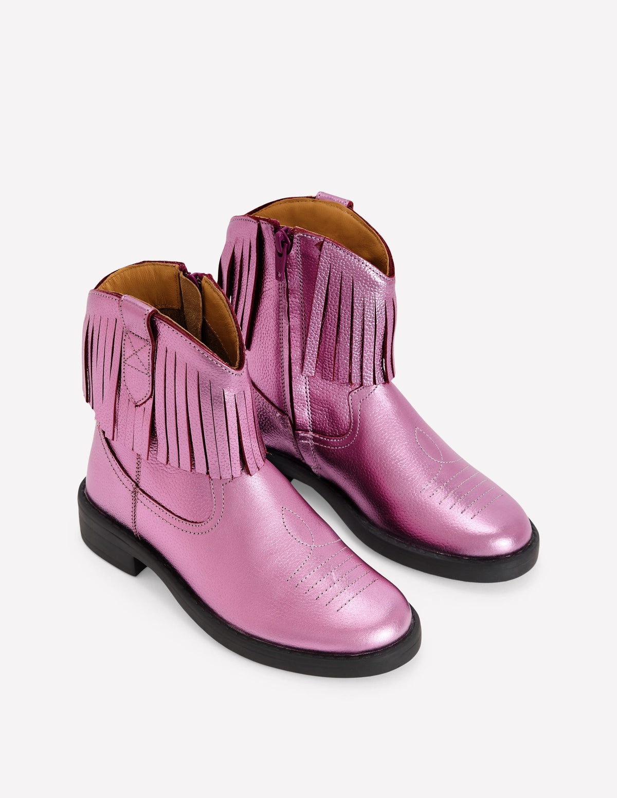 Western Boots-Pink Metallic-2