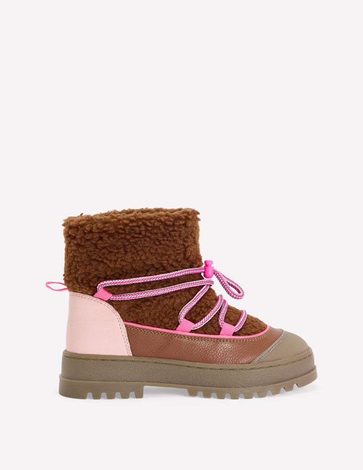 Borg Adventure Boots-Pink and Brown