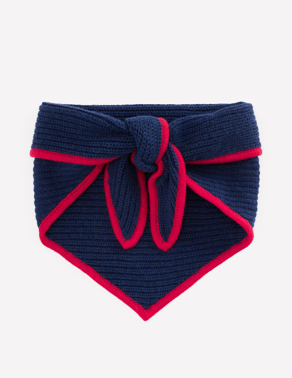 Triangle Knitted Scarf-Navy - Image 1