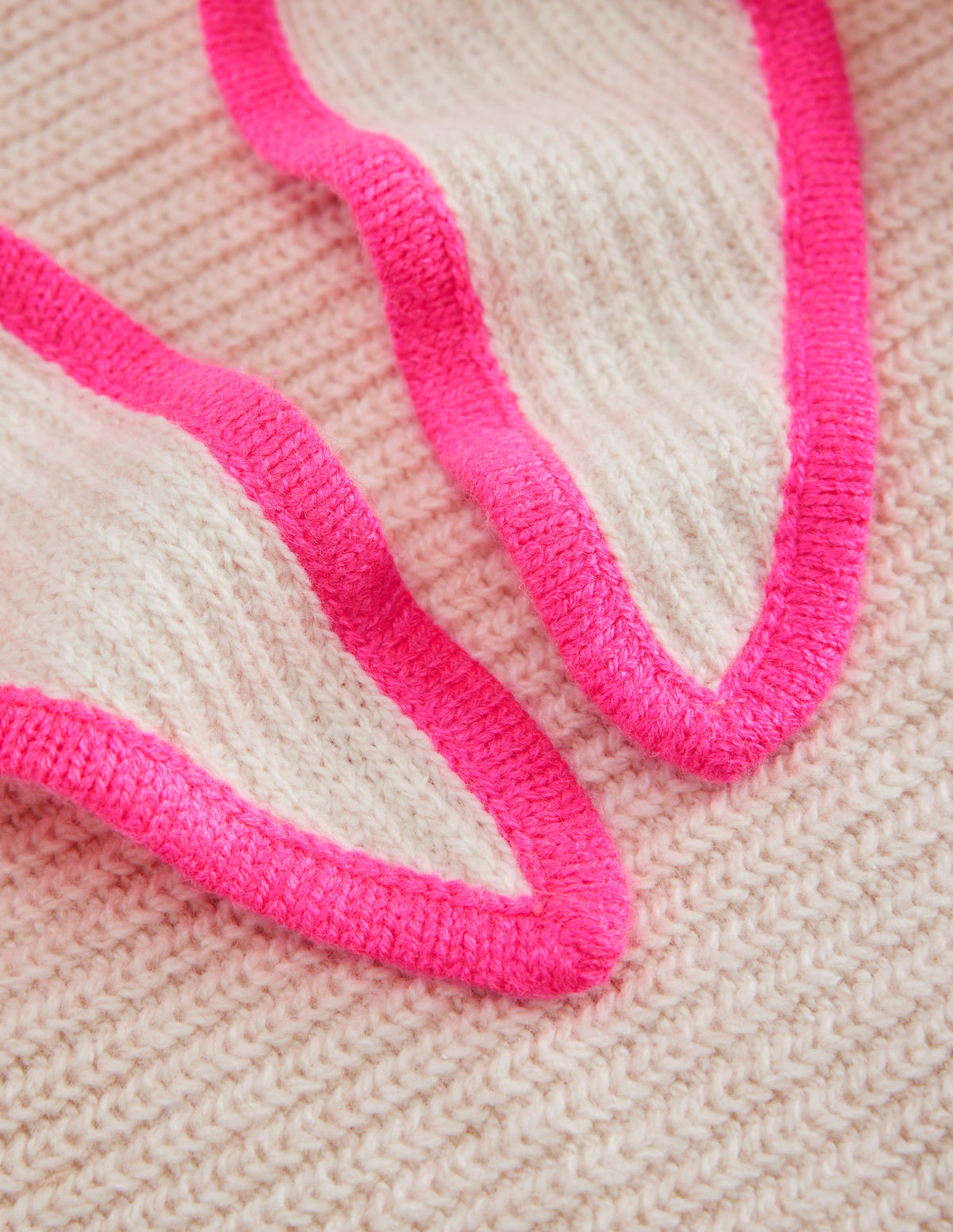 Triangle Knitted Scarf-Oatmeal Marl-2