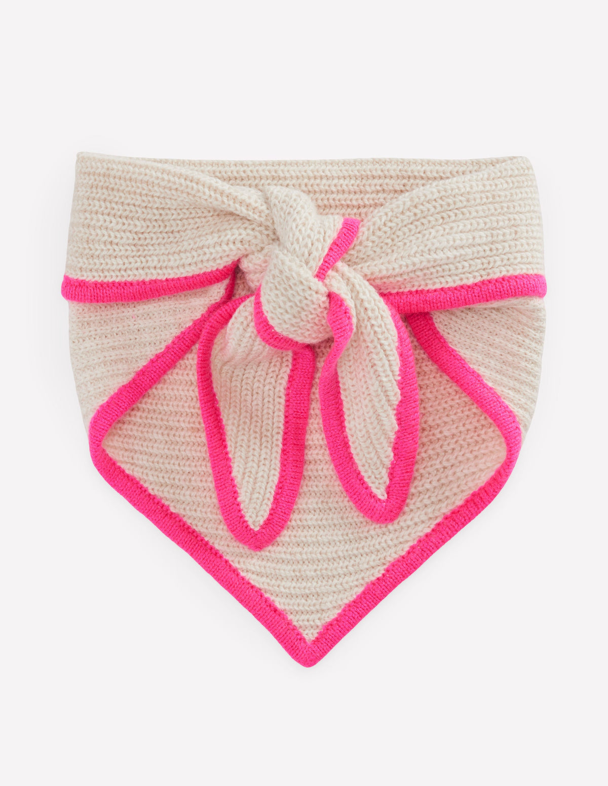 Triangle Knitted Scarf-Oatmeal Marl - Image 1