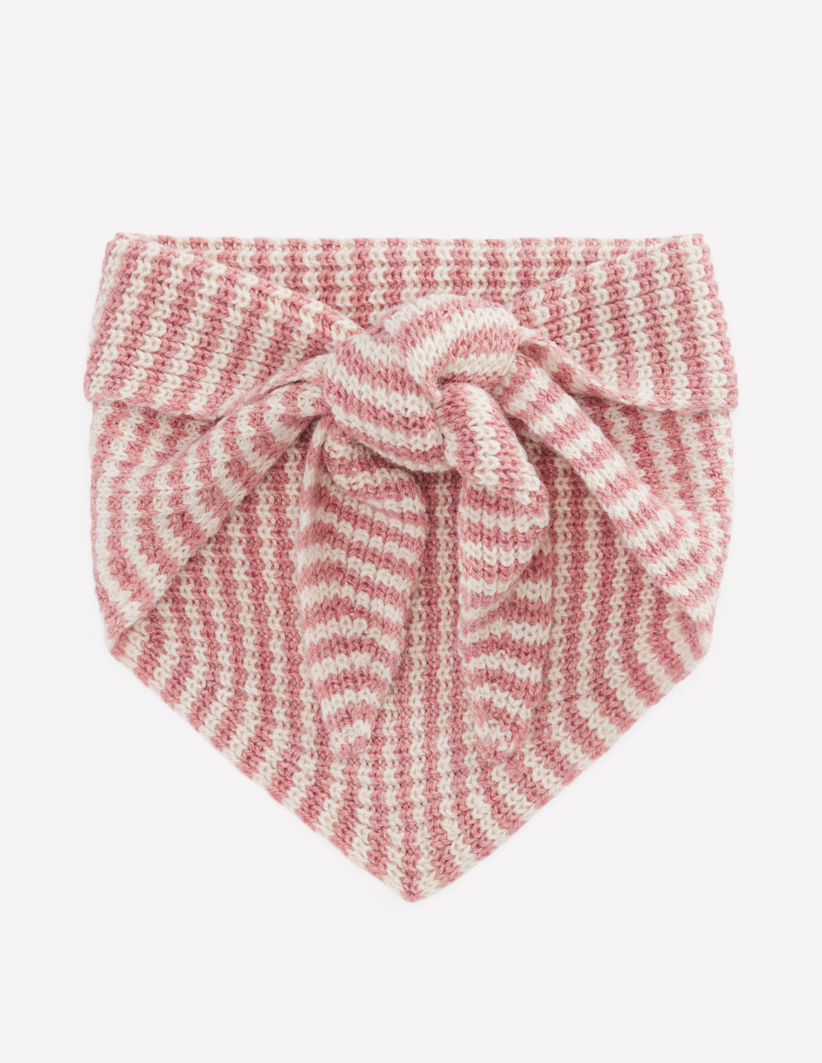 Triangle Knitted Scarf-Pink Marl Stripe - Image 1
