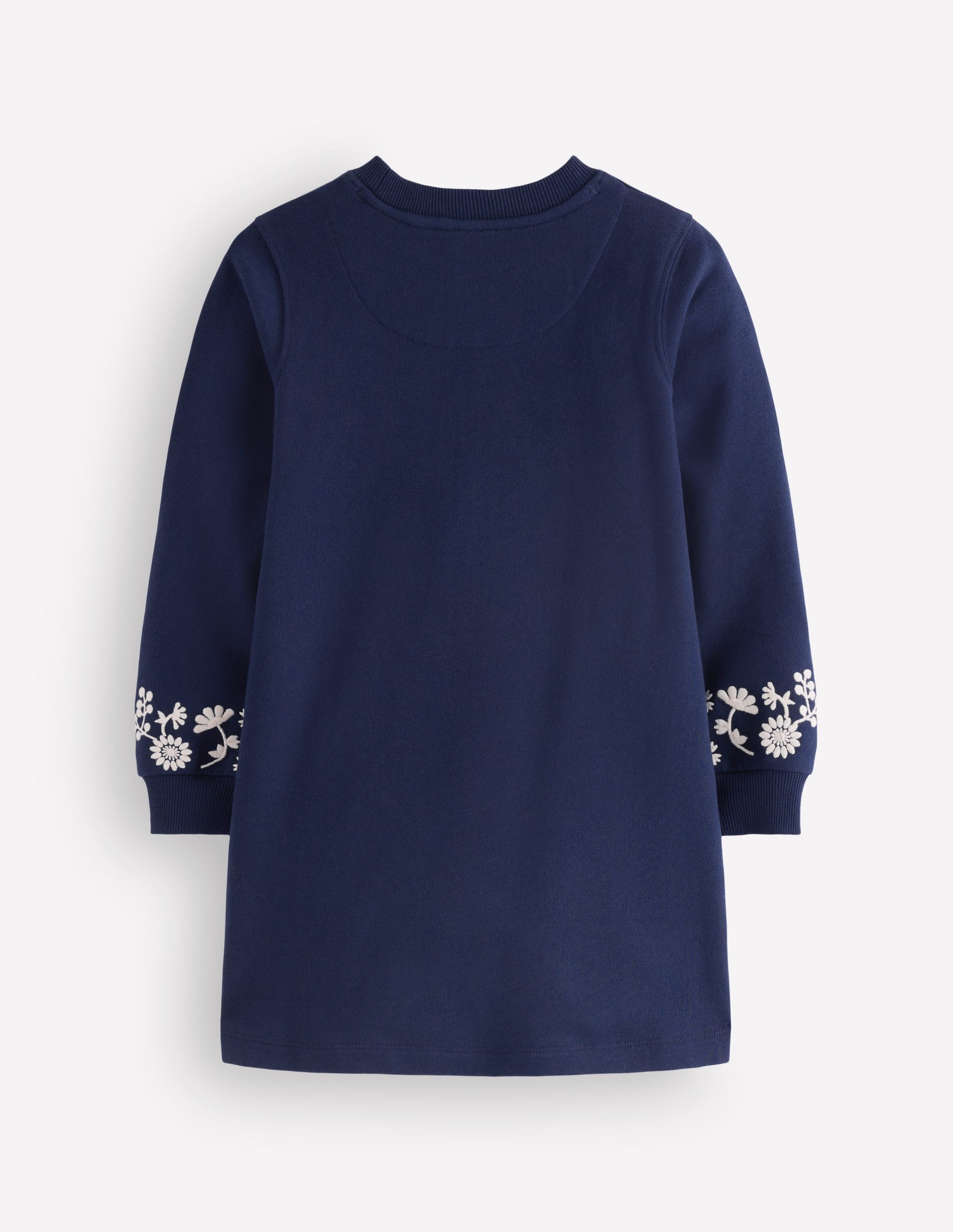 Ida Sweatshirt Appliqué Dress-Navy Floral Embroidery-2