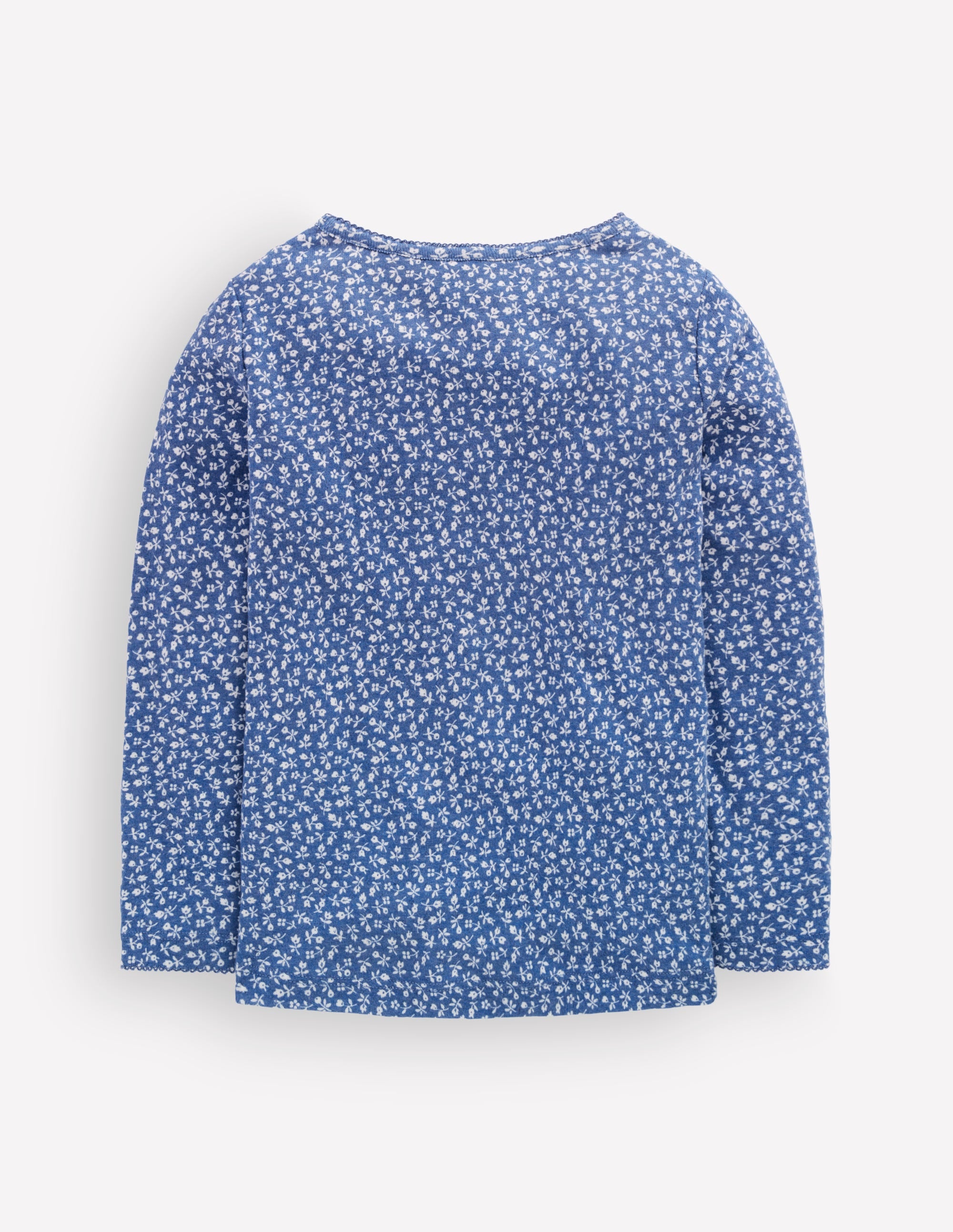 Long Sleeve Pointelle Top-Bluejay Ditsy Floral - Image 2