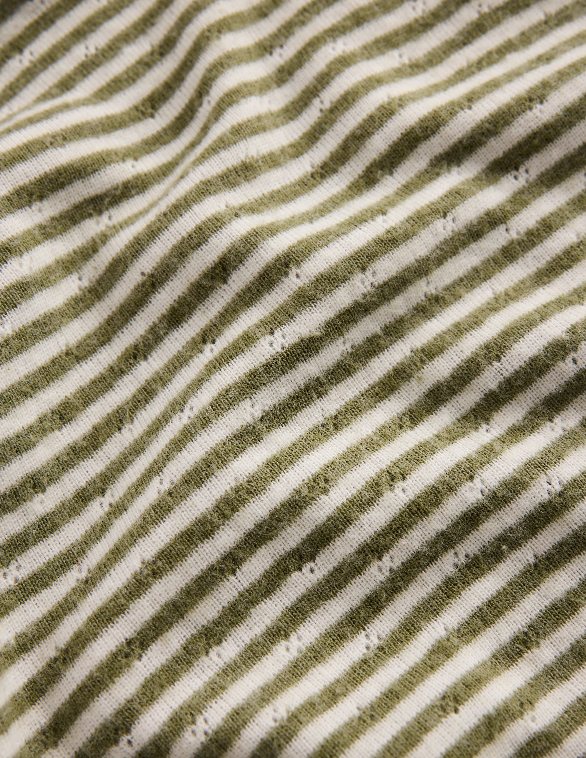 Long Sleeve Pointelle Top-Green Stripe - Image 3
