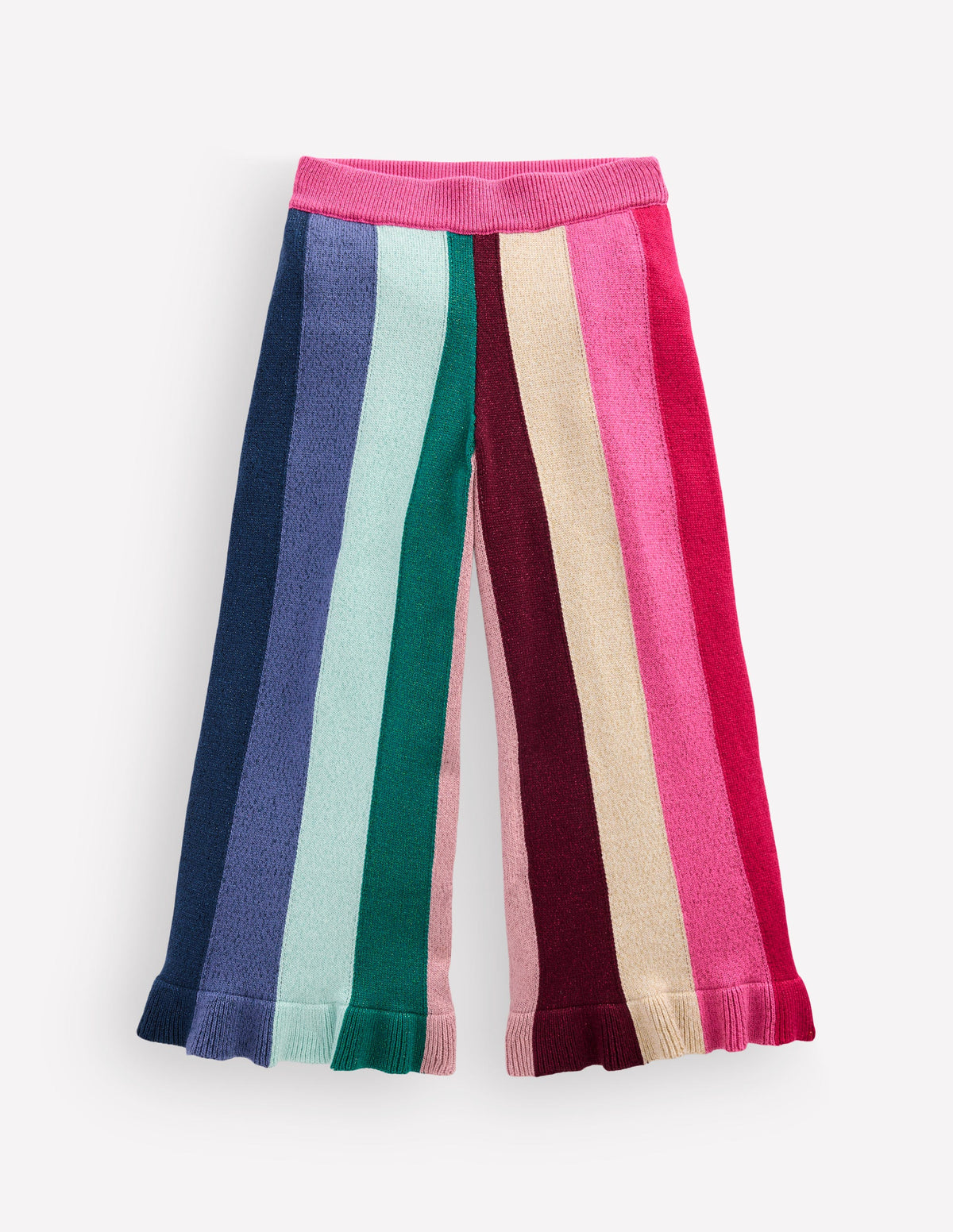 Party Knitted Pants-Rainbow Sparkle Stripe-1