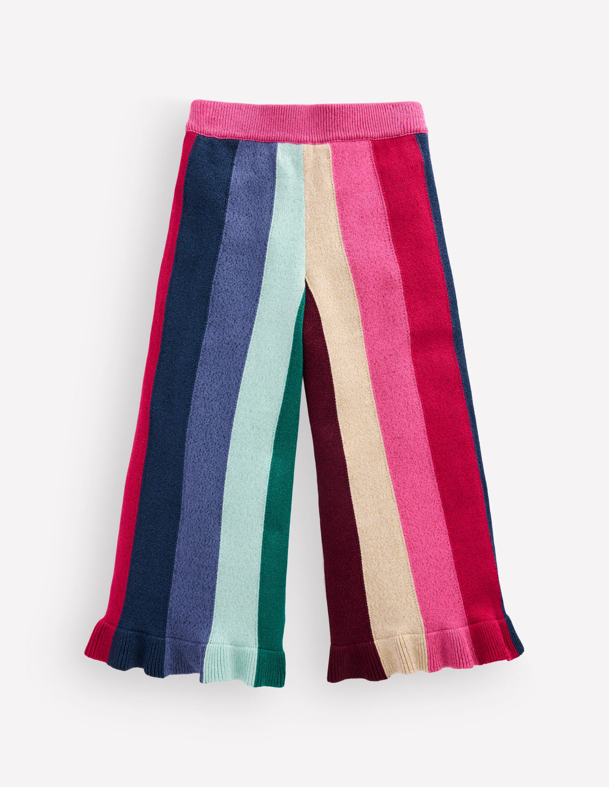 Party Knitted Pants-Rainbow Sparkle Stripe-2