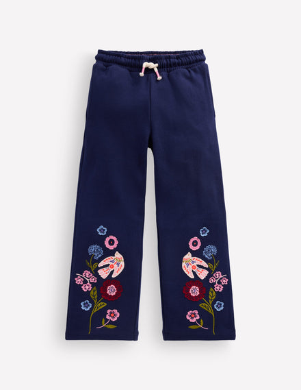 Bobbie Appliqué Sweatpants-Navy Birds