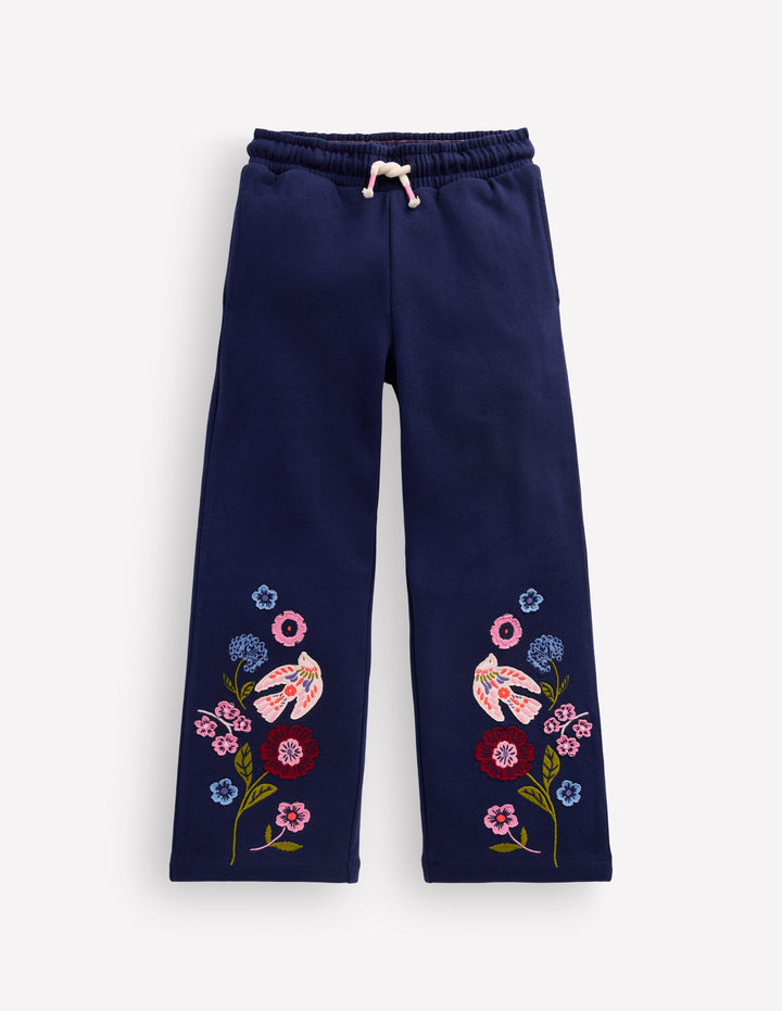 Bobbie Appliqué Sweatpants-Navy Birds