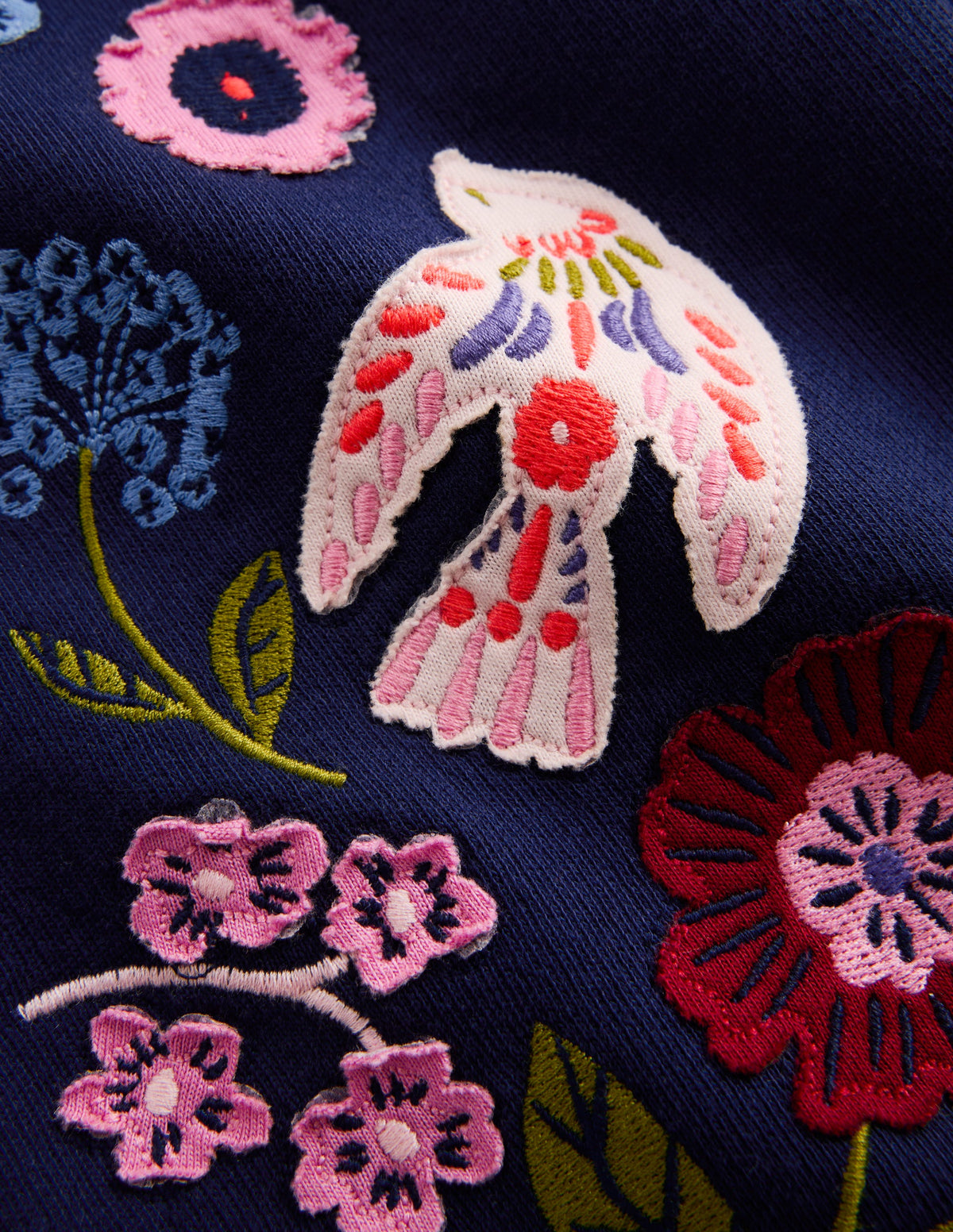 Bobbie Appliqué Sweatpants-Navy Birds-3