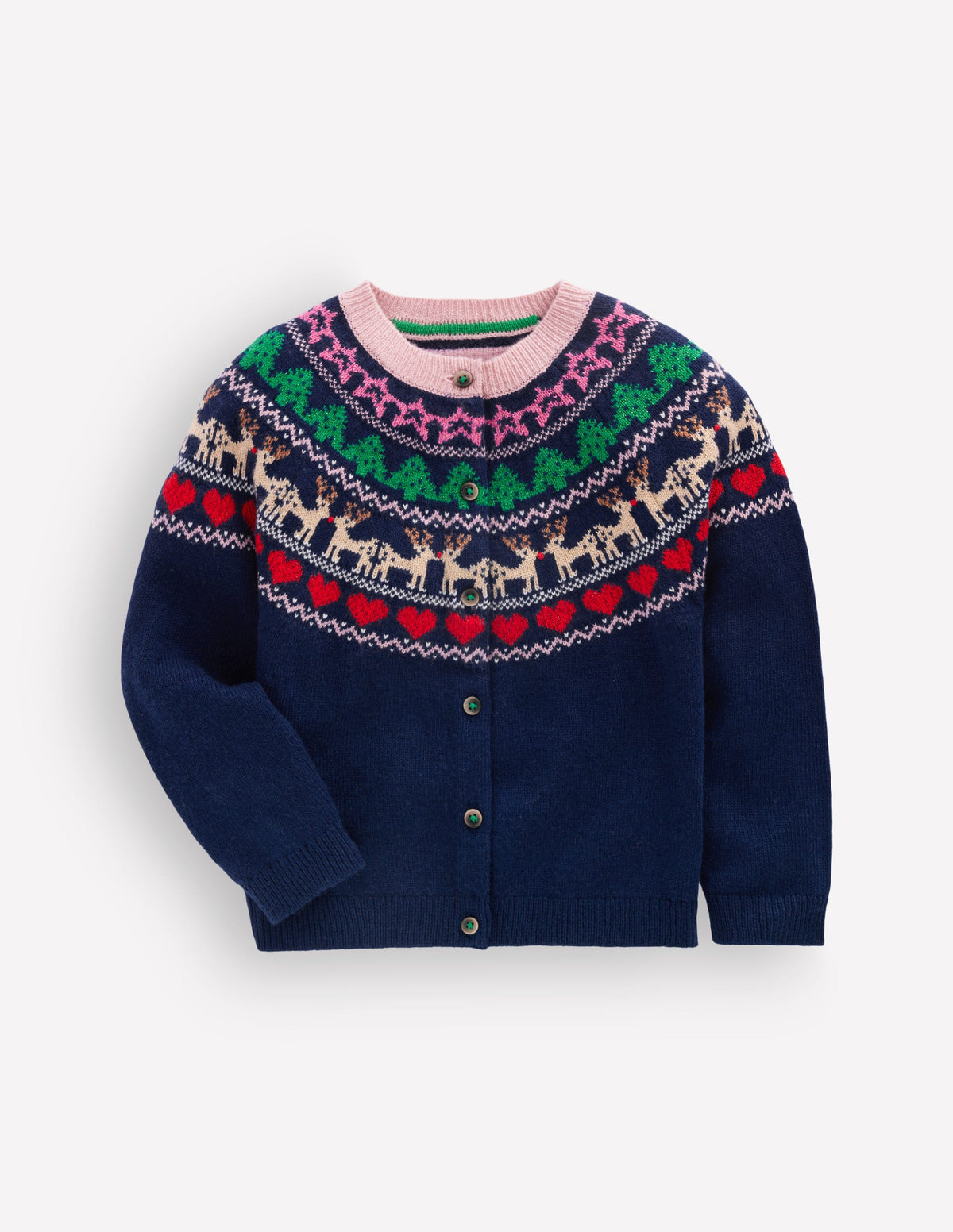 Edie Fair Isle Cardigan-Medieval blue sparkle multi-1