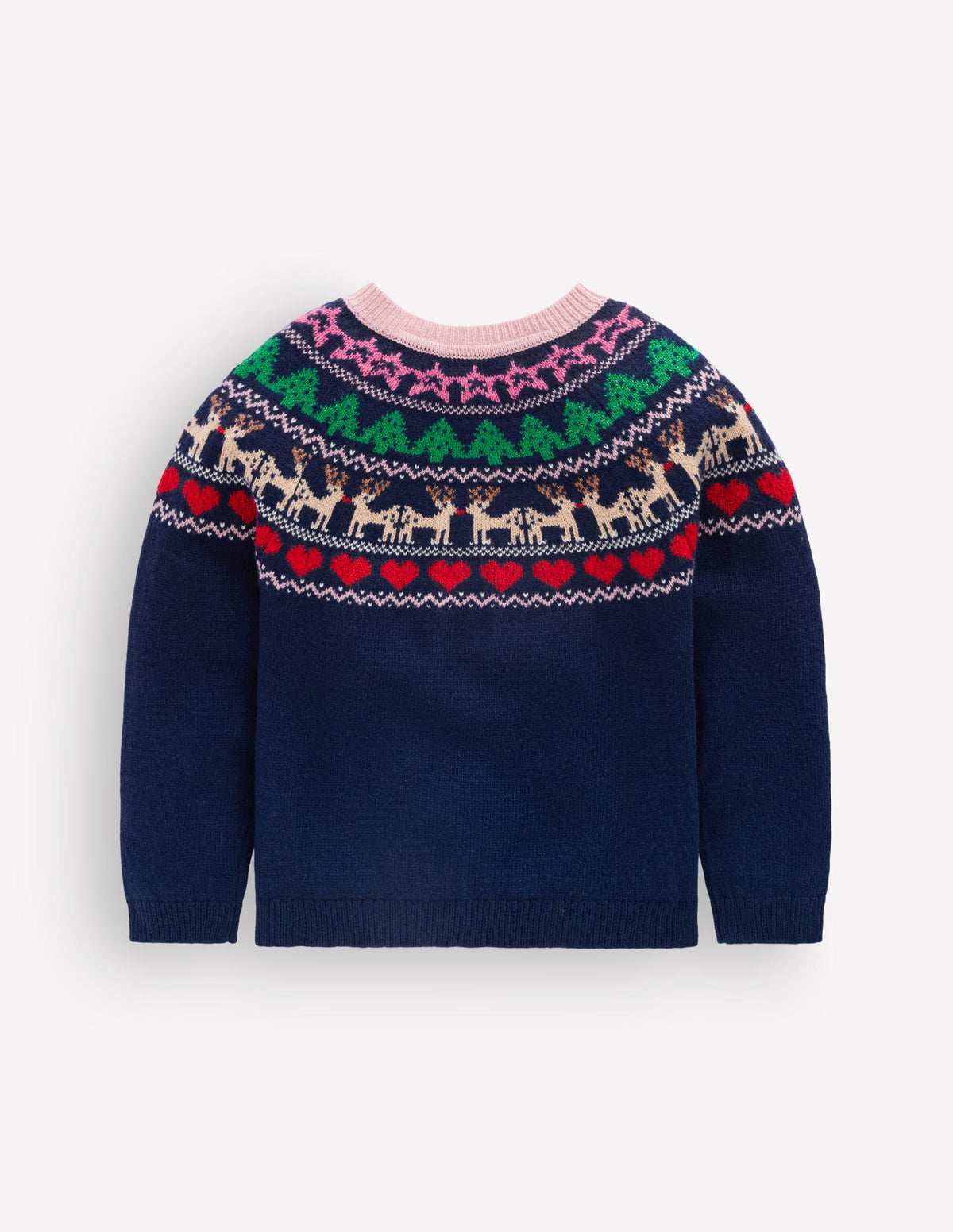 Edie Fair Isle Cardigan-Medieval blue sparkle multi-2