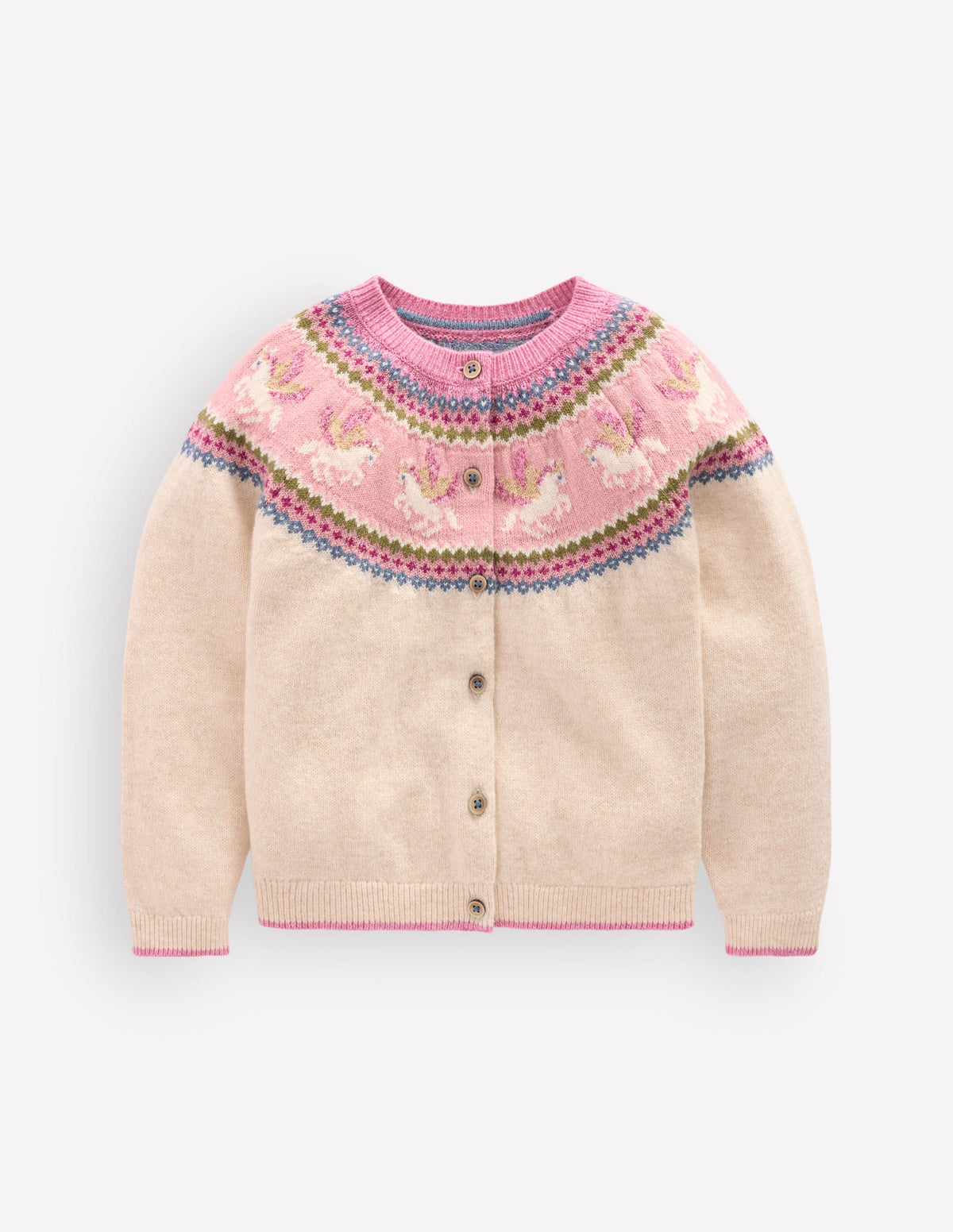 Edie Fair Isle Cardigan-Oatmeal Marl Pegasus-1