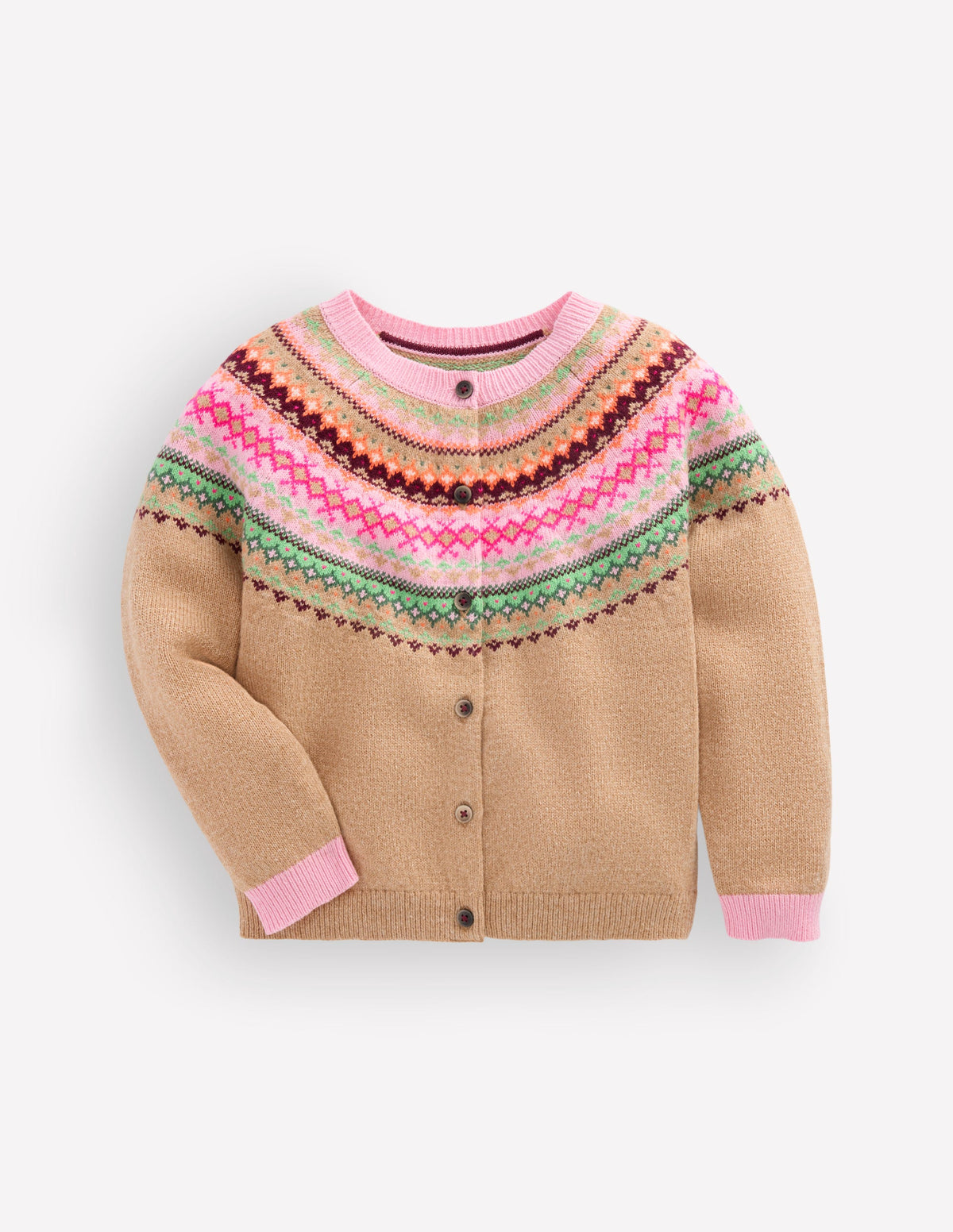 Edie Fair Isle Cardigan-Camel Multi Yoke-4