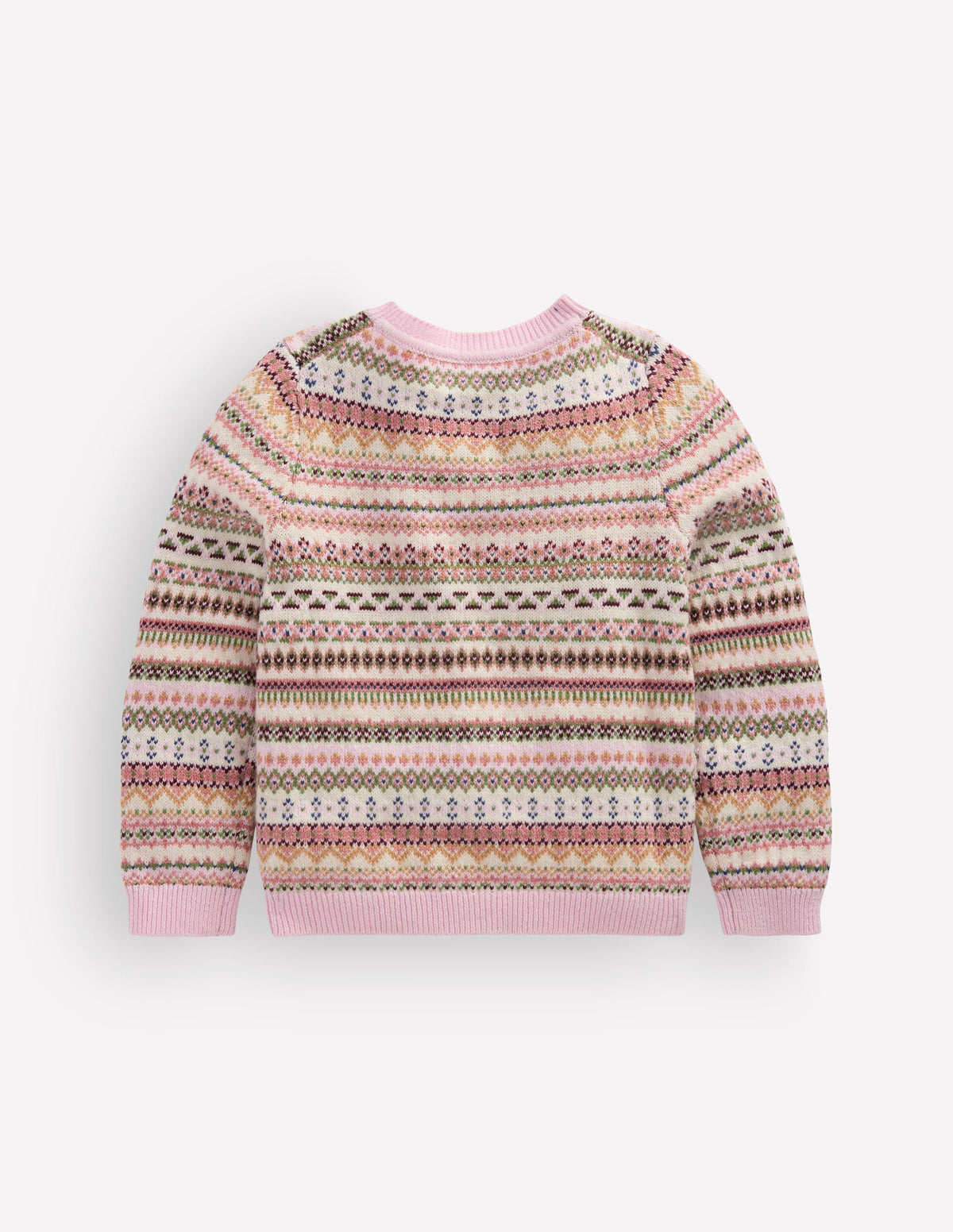 Edie Fair Isle Cardigan-Pink Heather Fair Isle - Image 4