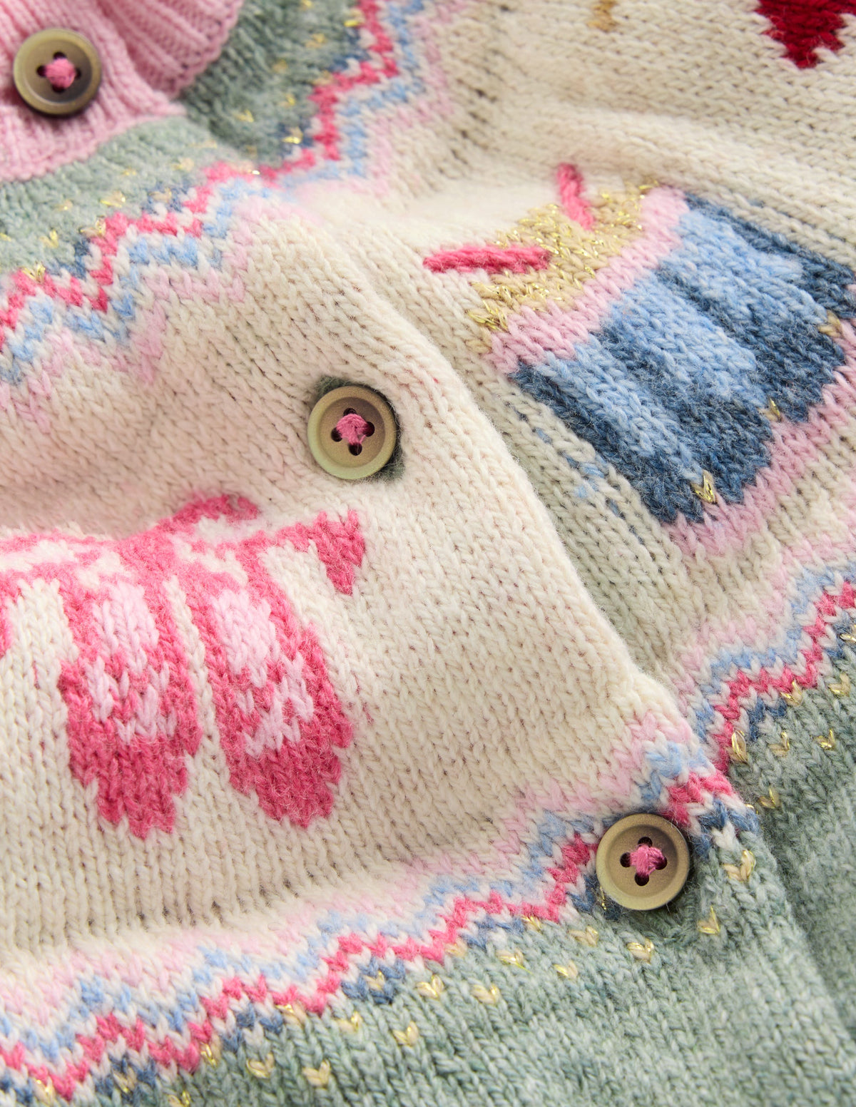 Edie Fair Isle Cardigan-Csarite Green Polar Post - Image 4
