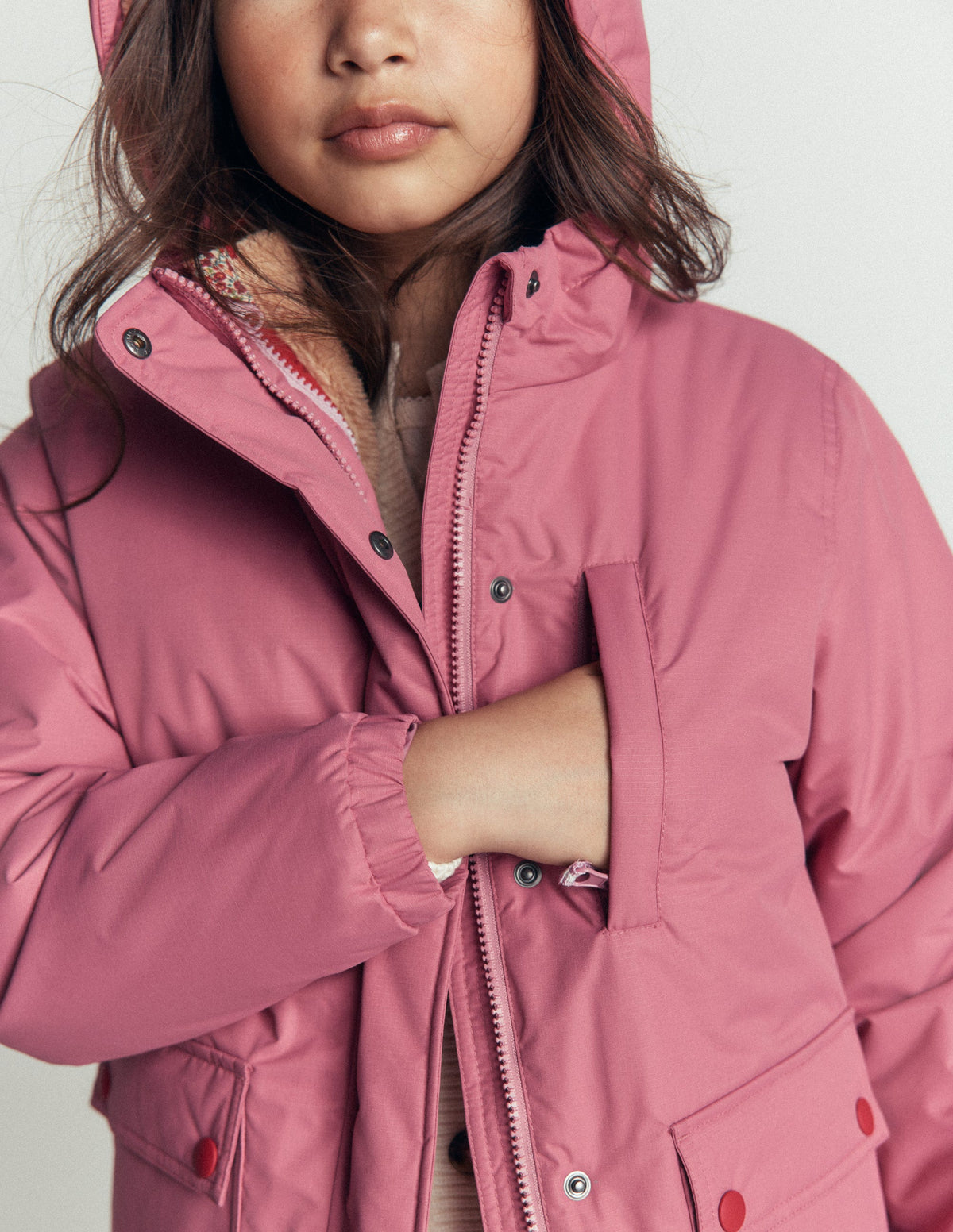 4-in-1 Waterproof Coat-Pink Heather-3