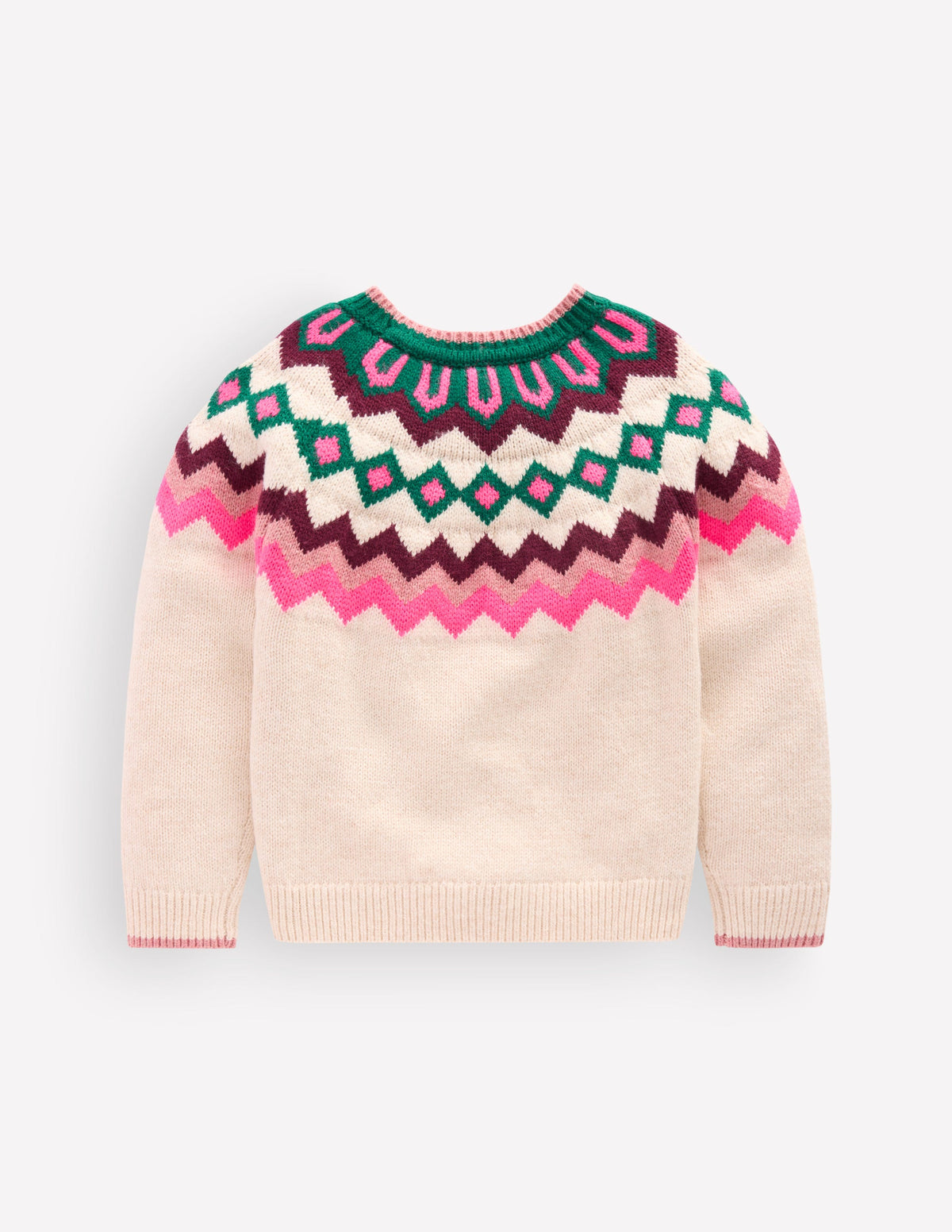 Eleanor Fair Isle Sweater-Oatmeal Marl-3