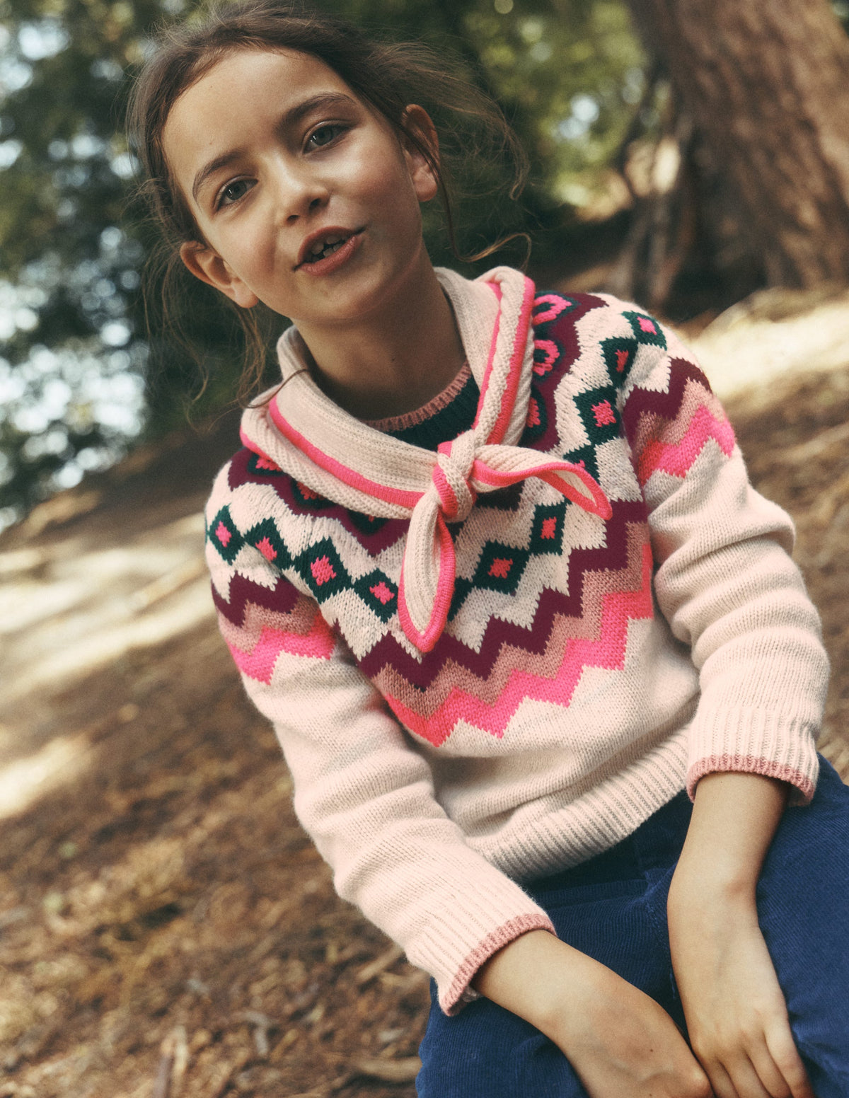 Eleanor Fair Isle Sweater-Oatmeal Marl - Image 1
