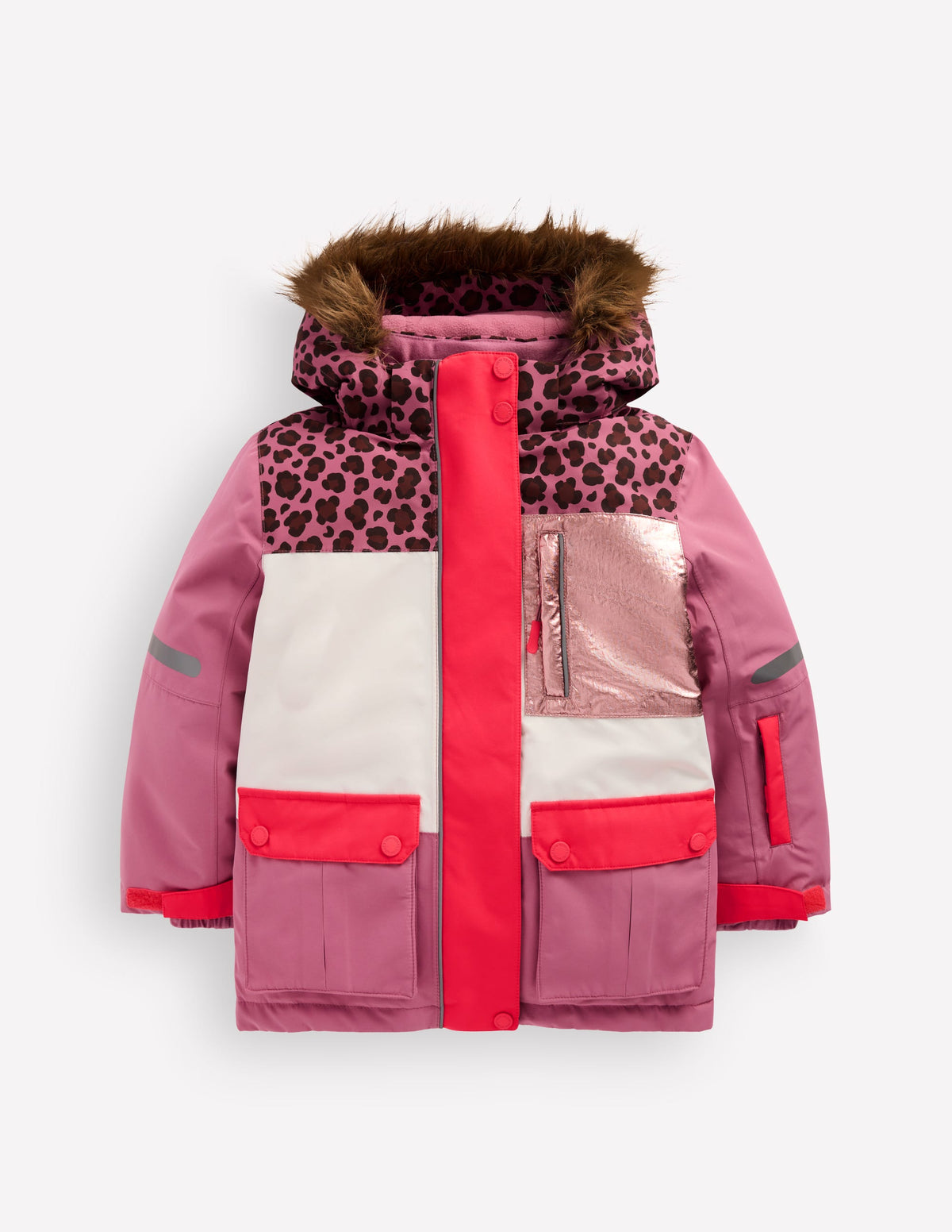 All-Weather Waterproof Coat-Pink Heather Leopard - Image 1