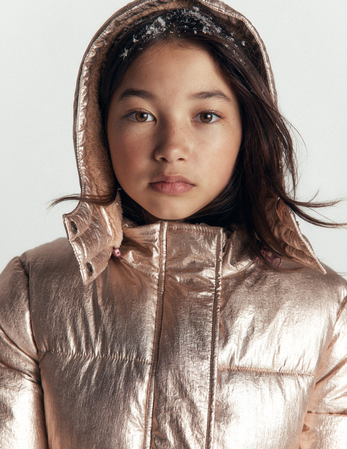Longline Padded Coat-Gold Metallic - Image 2
