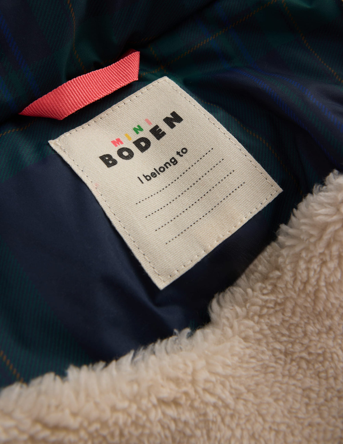 Longline Padded Coat-Blue Check-4
