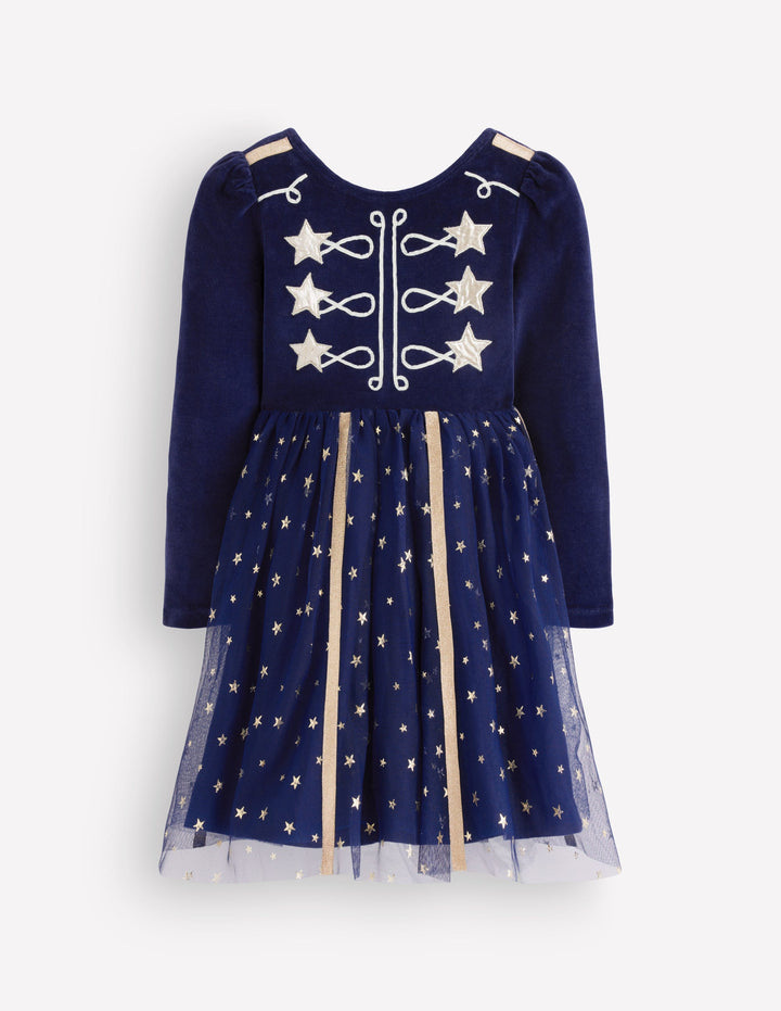 Aurora Appliqué Tulle Dress-Navy Circus Star