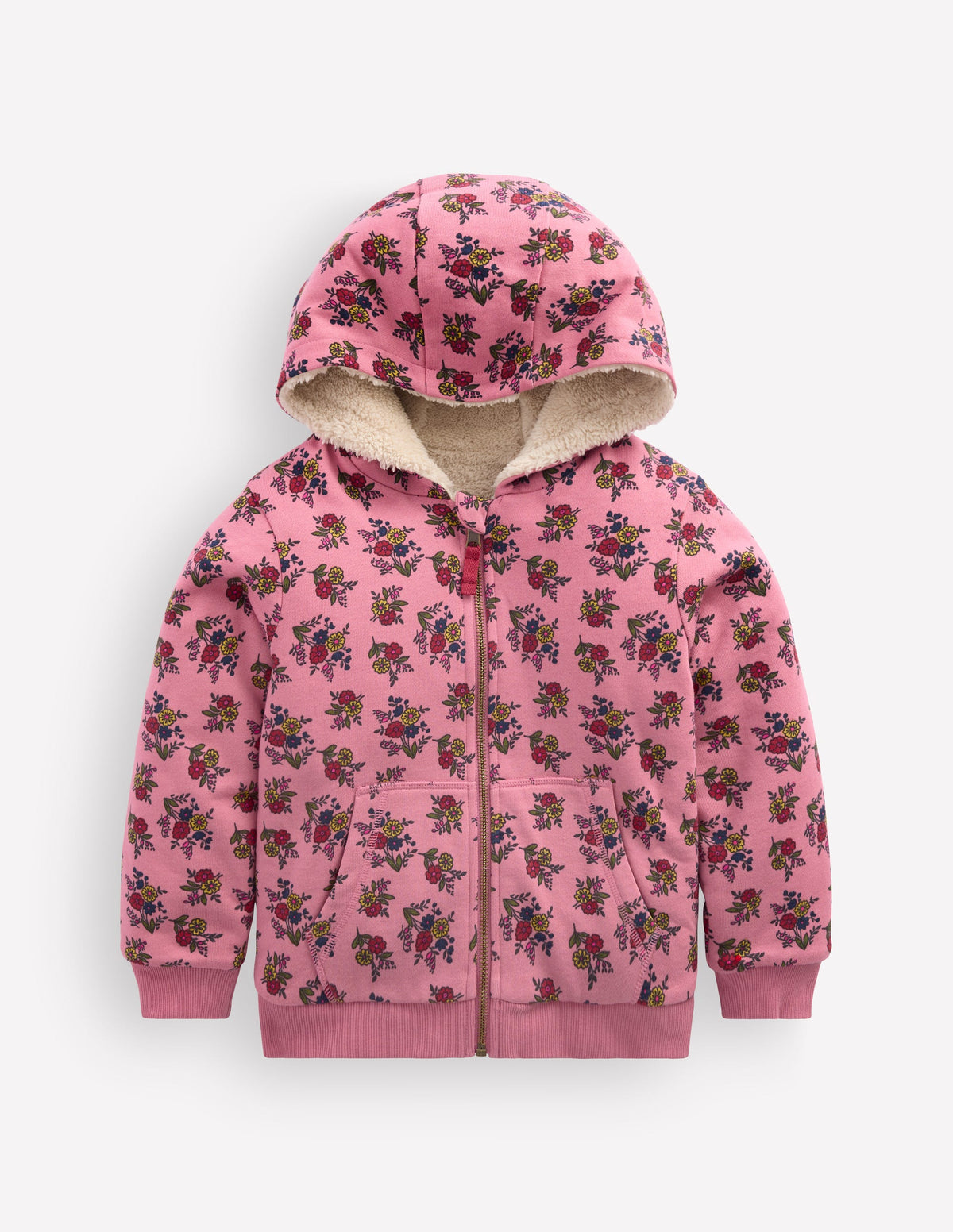 Reversible Borg Hoody-Dusty Rose Sprouting Garden - Image 1