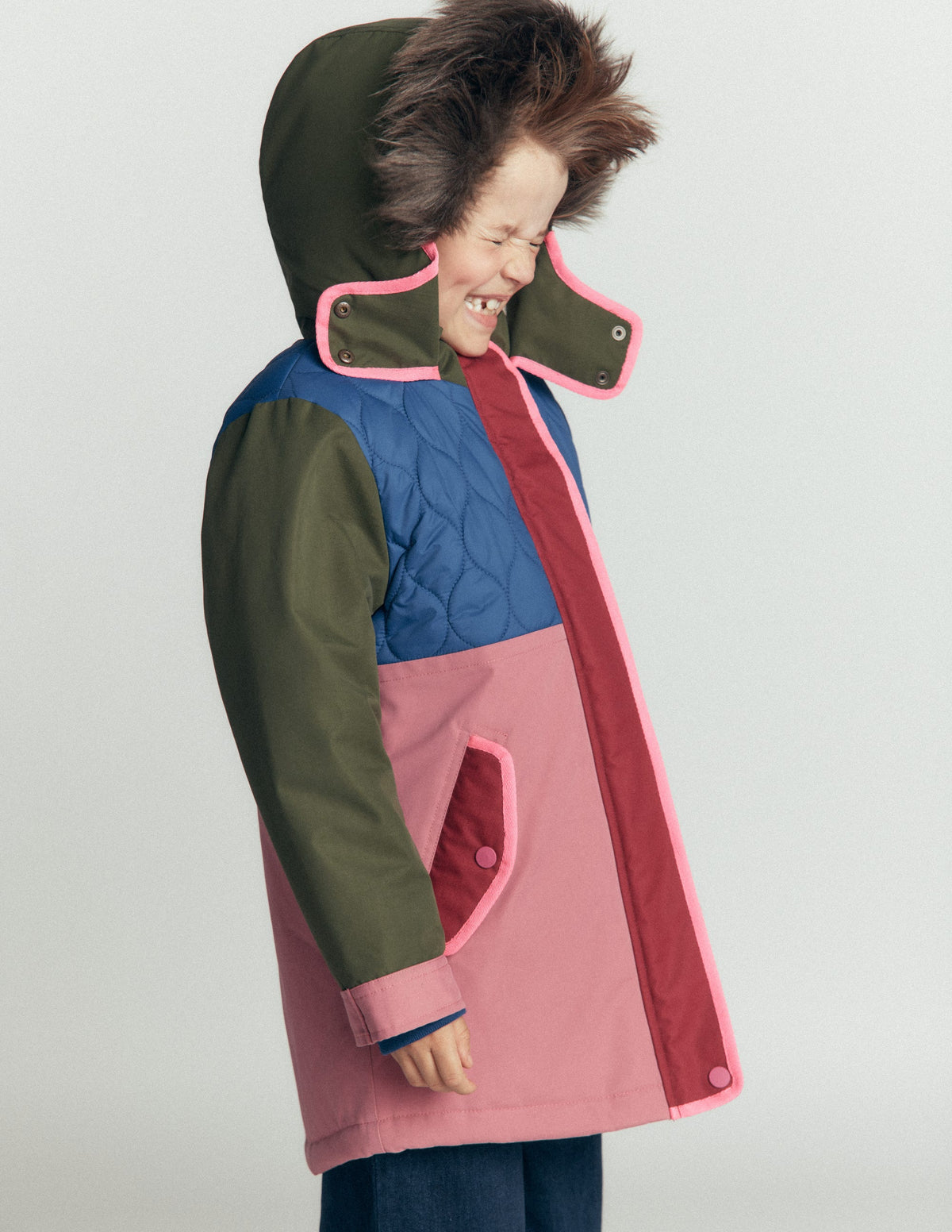 Joni Quilted Parka Coat-Multi Colourblock - Image 5