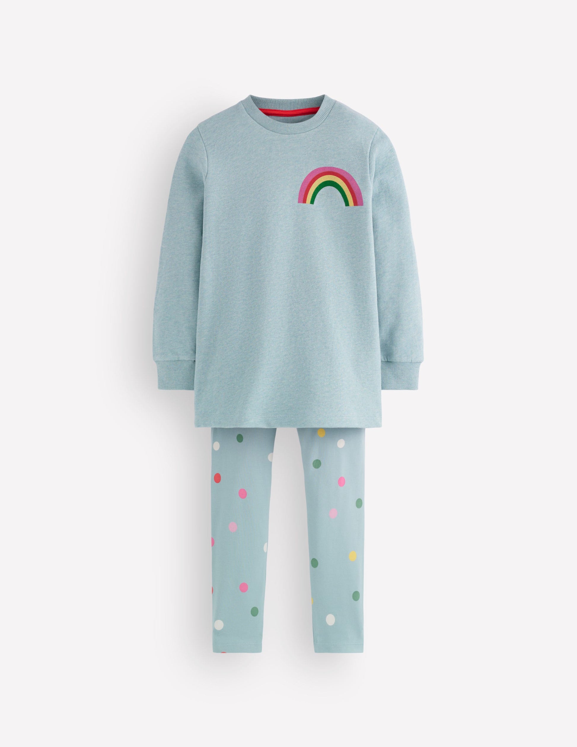 Fun Sweatshirt Tunic Set-Blue Rainbow-1