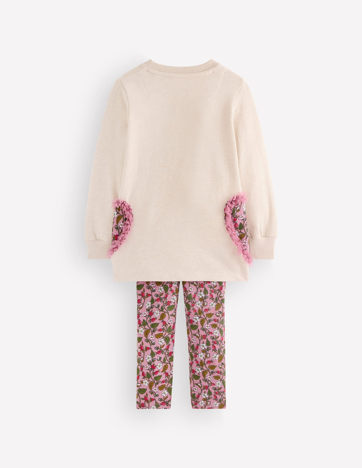 Fun Sweatshirt Tunic Set-Oatmeal Hearts - Image 2