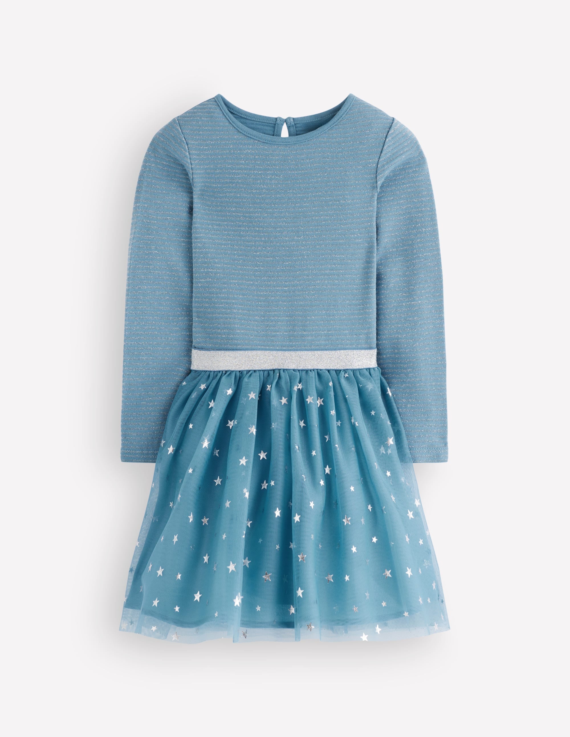 Twirly Tulle Mix Dress-Stormbolt Blue Confetti - Image 1