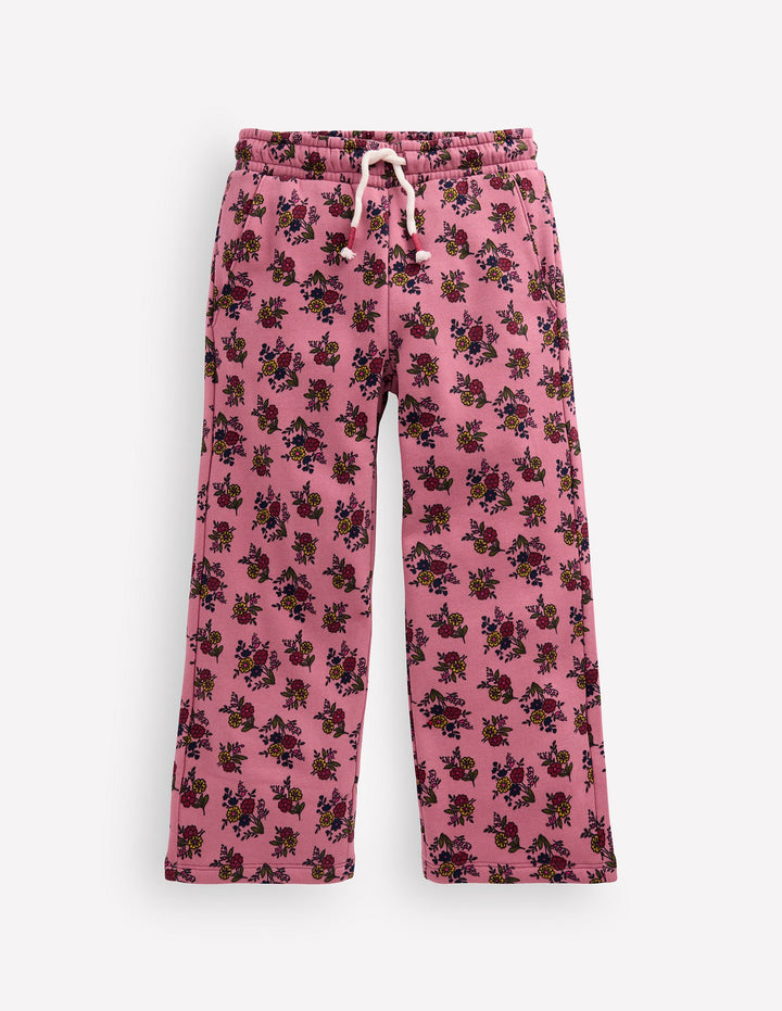 Wide Leg Printed Sweatpants-Vintage Rose Sprouting Garden
