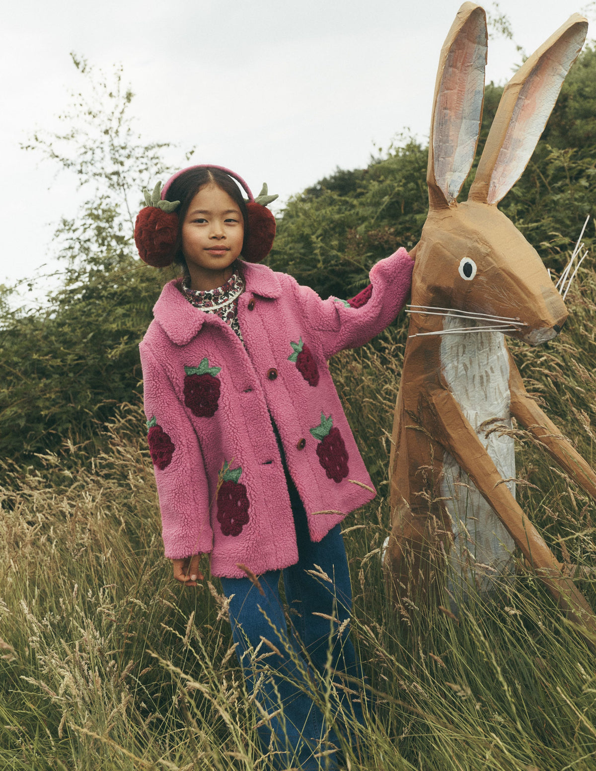 Borg Interest Jacket-Pink Raspberries-1
