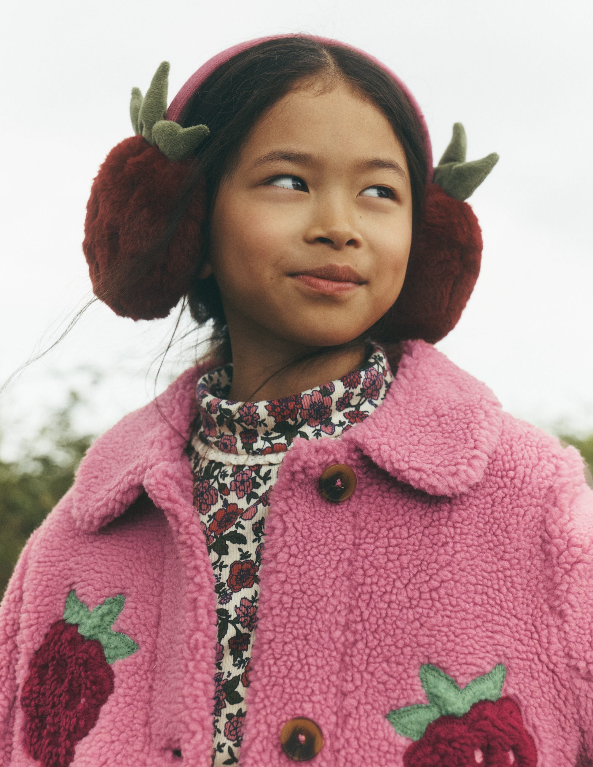 Borg Interest Jacket - Pink Raspberries | Boden USA