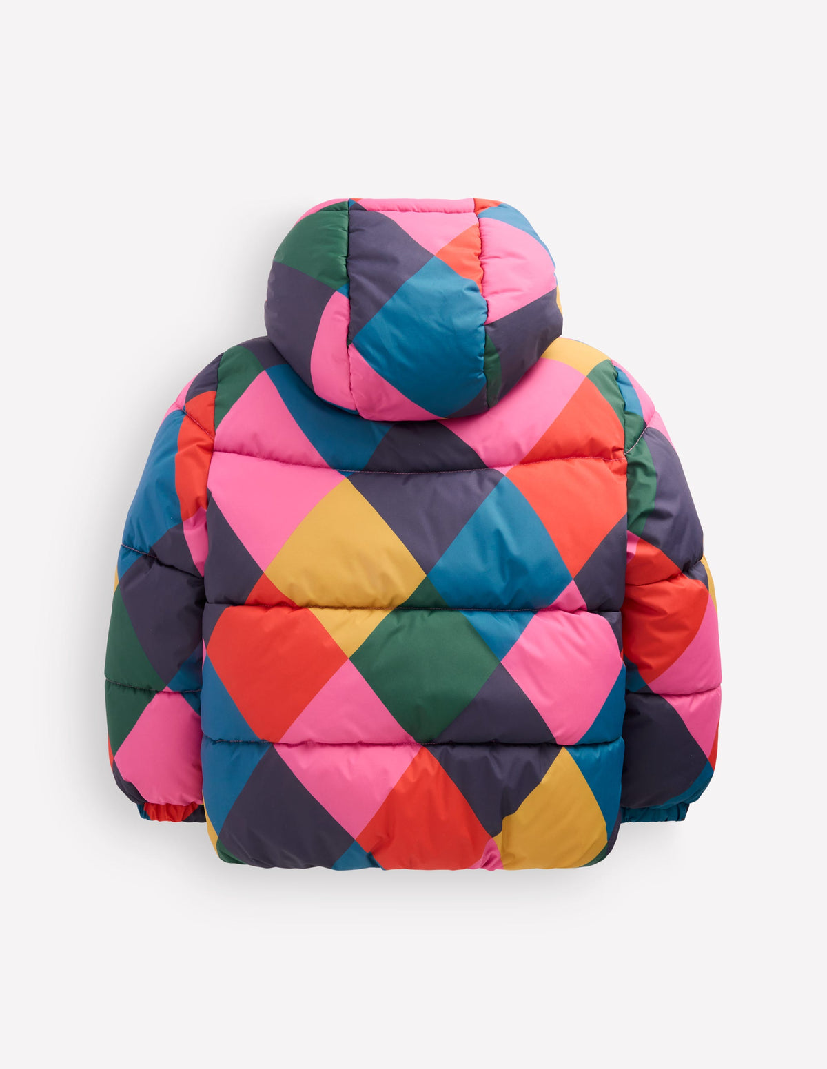 Fun Padded Coat-Multi Argyle-3